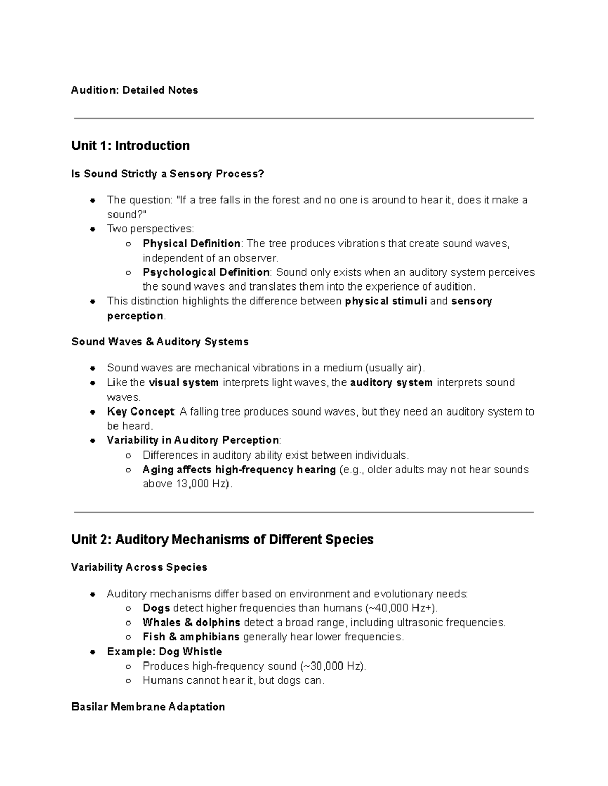 Audition Detailed Notes - Audition: Detailed Notes Unit 1: Introduction ...