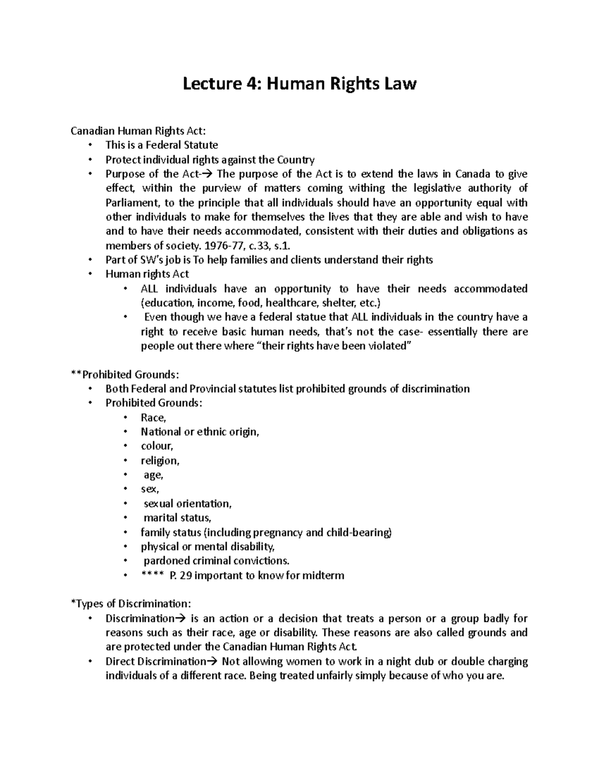 Canadian Human Rights Act Family Status