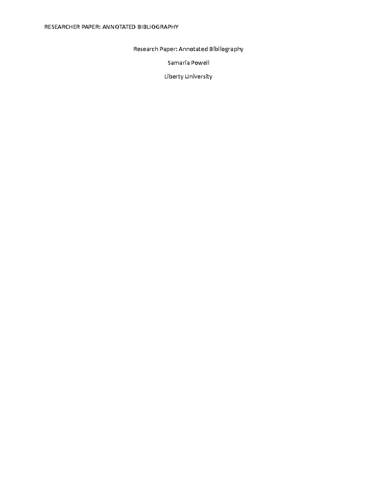 Annotated Bibliography on Homelessness - Samaria Powell - Studocu
