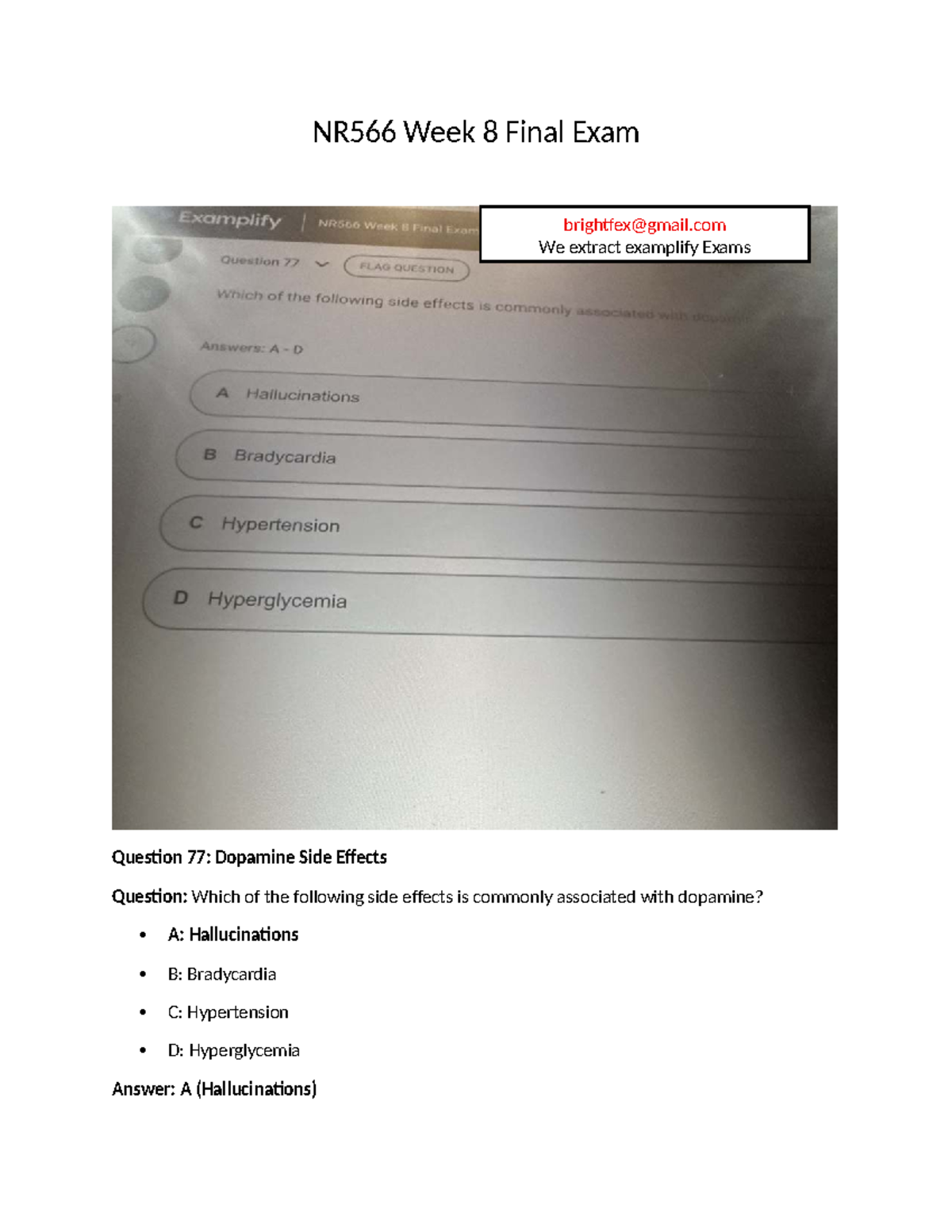 NR566 Week 8 Final Exam: Key Questions & Answers - Studocu
