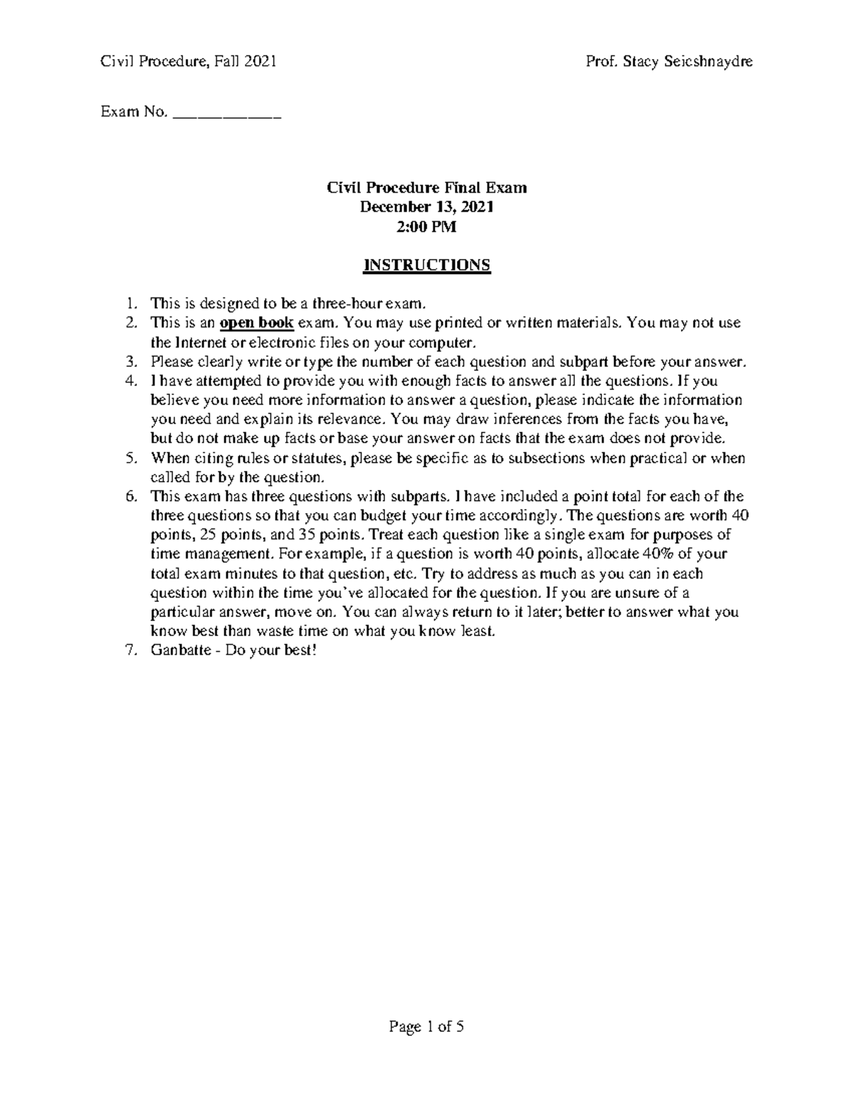 Civ Pro Case Brief Outline: Key Facts & Legal Principles - Studocu