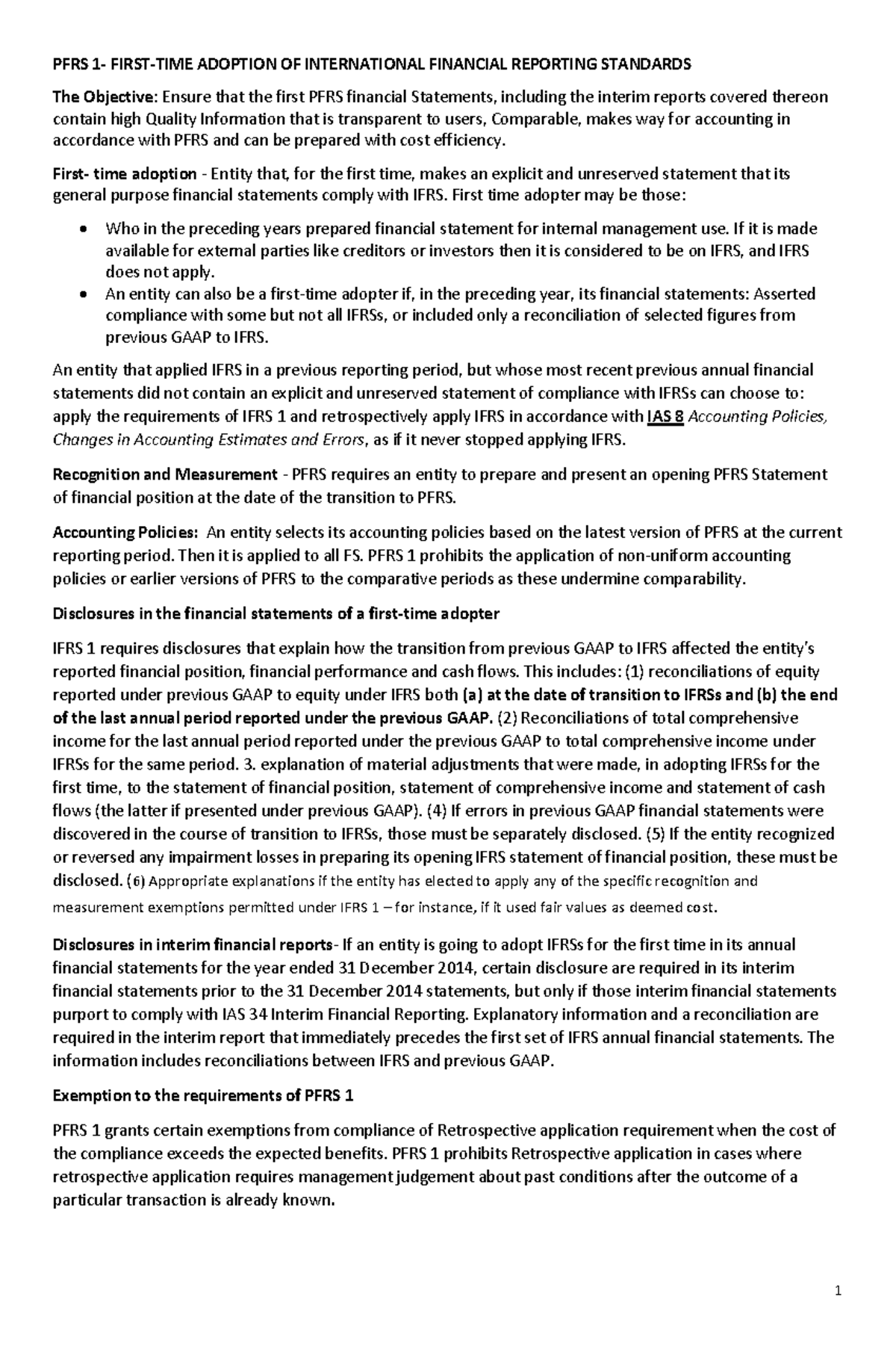 PFRS 101: Comprehensive Review of International Financial Reporting ...