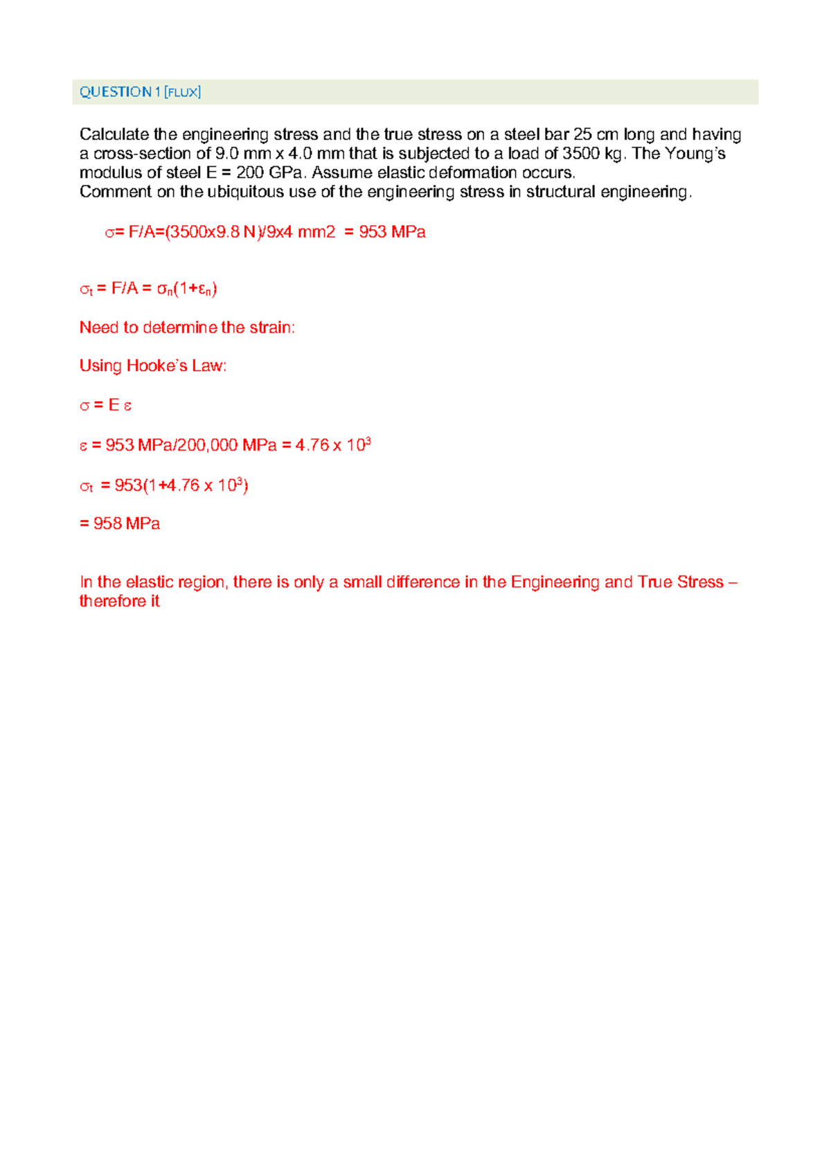 Week 3 Workshop Solutions: Engineering Stress & Material Properties ...