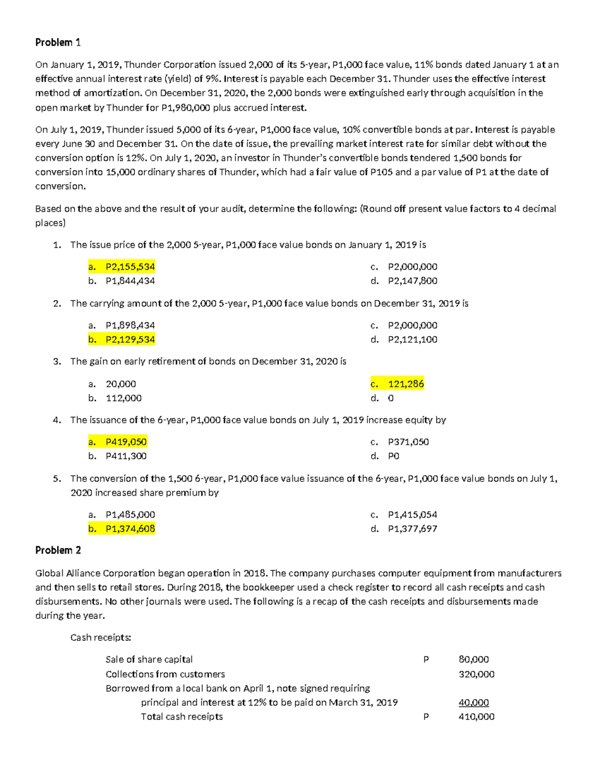 Final Exam Audit Problem and Practical exercise - Saint Columban ...