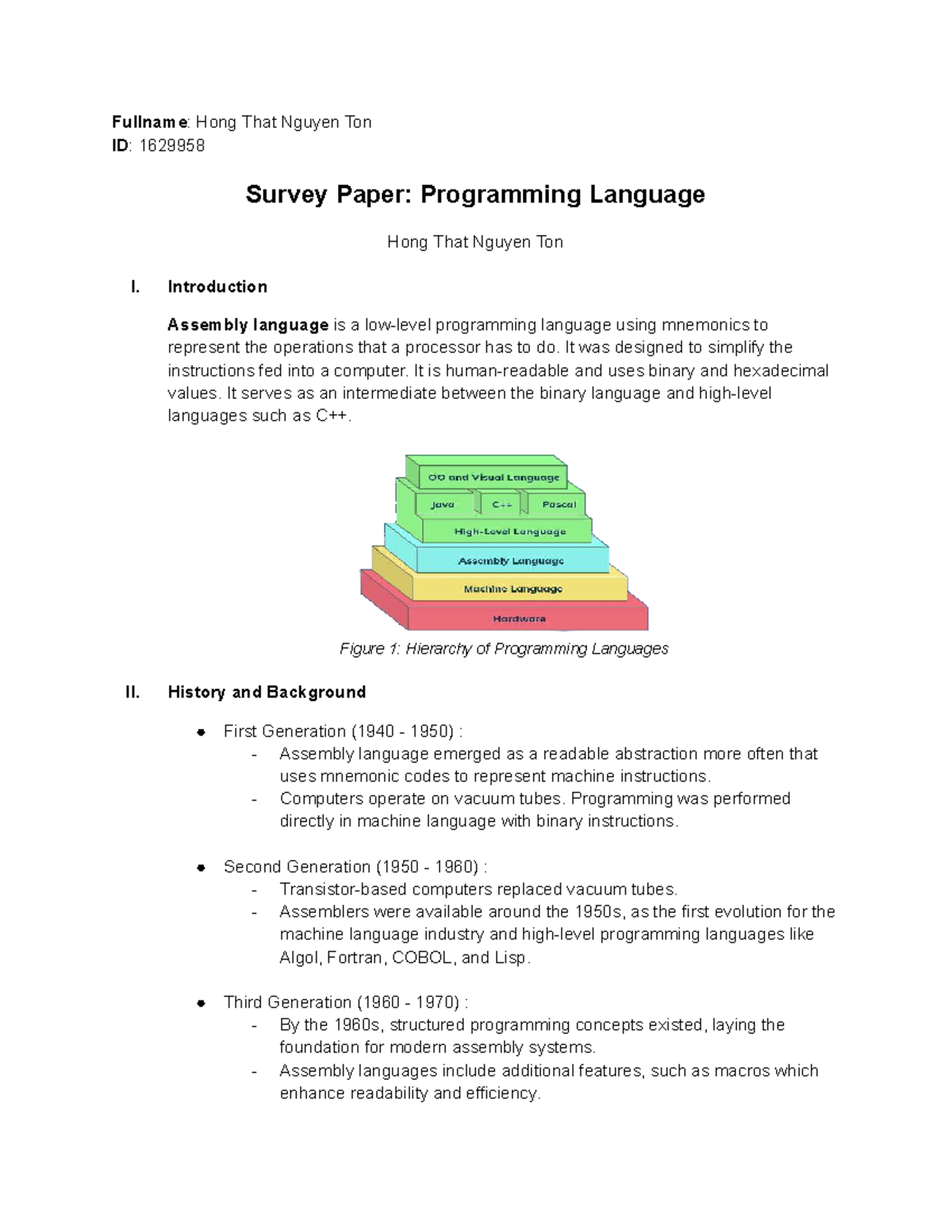 HW1: Survey Paper on Assembly Language Programming - Studocu