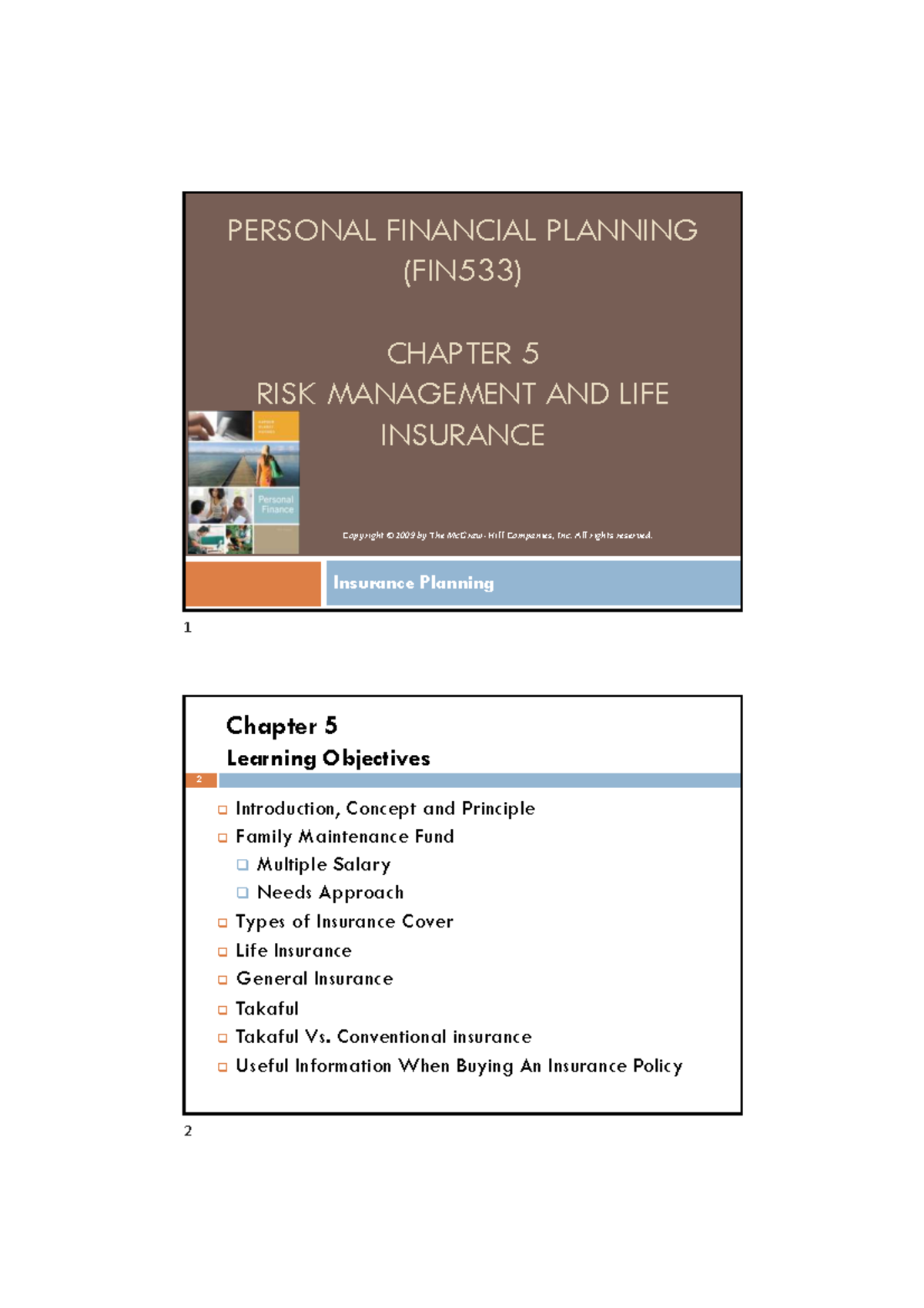 FIN533 CHAPTER 5: RISK MANAGEMENT & LIFE INSURANCE OVERVIEW - Studocu