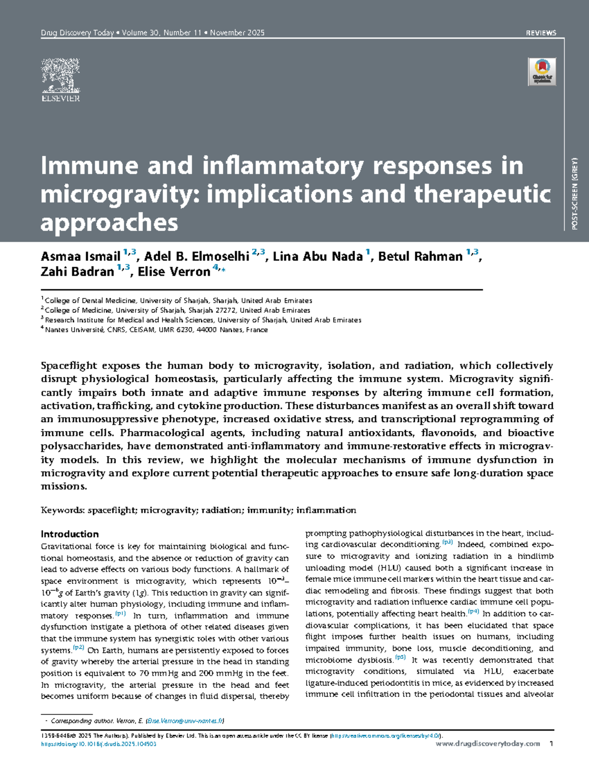 Immune Responses in Microgravity: Implications & Therapies (Drug ...