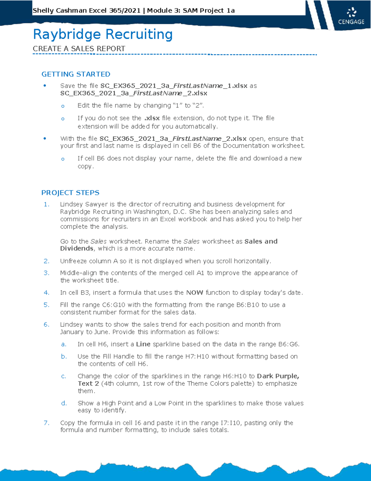 Instructions SC EX365 2021 3a - Raybridge Recruiting CREATE A SALES ...