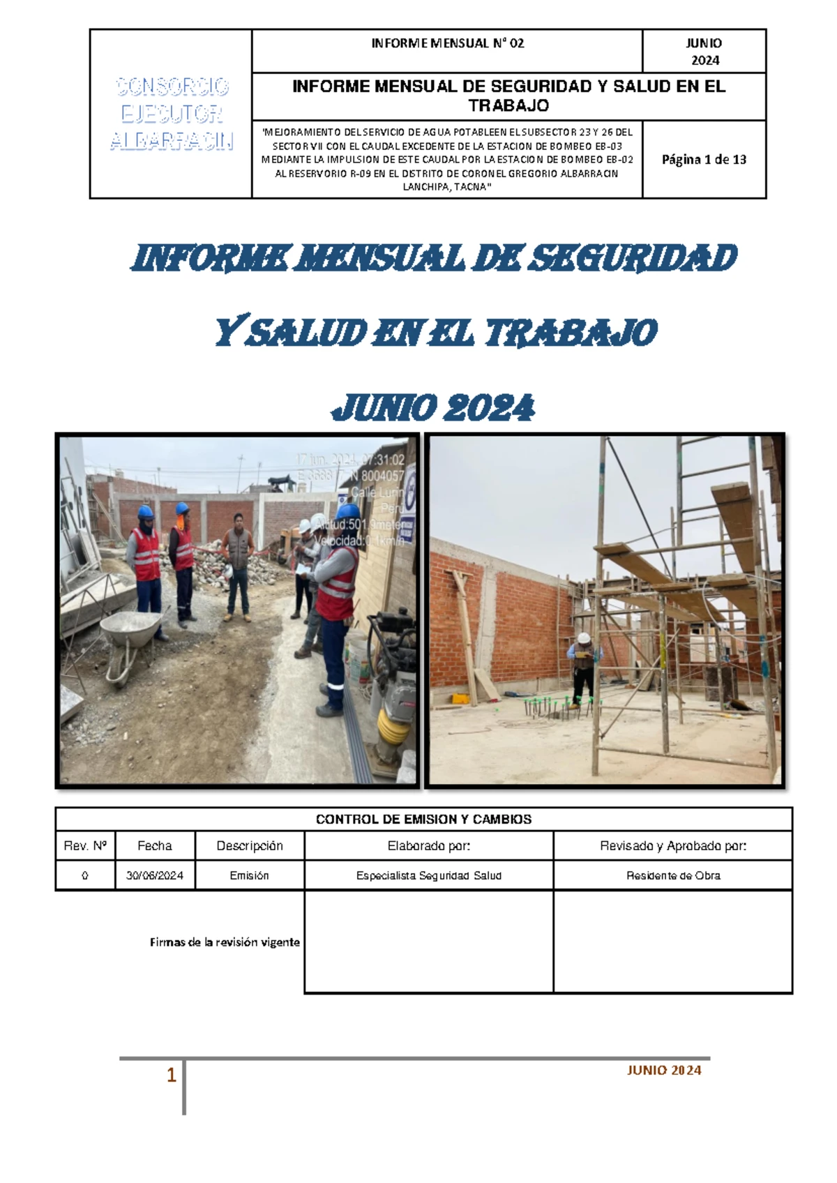 Informe Mensual de Seguridad y Salud Ocupacional - Junio 2024 - Studocu