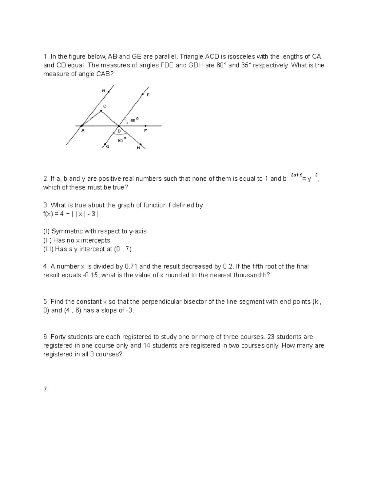 1703943423 Math Level 1 SAT Practice Test 1 Solutions and Problems ...