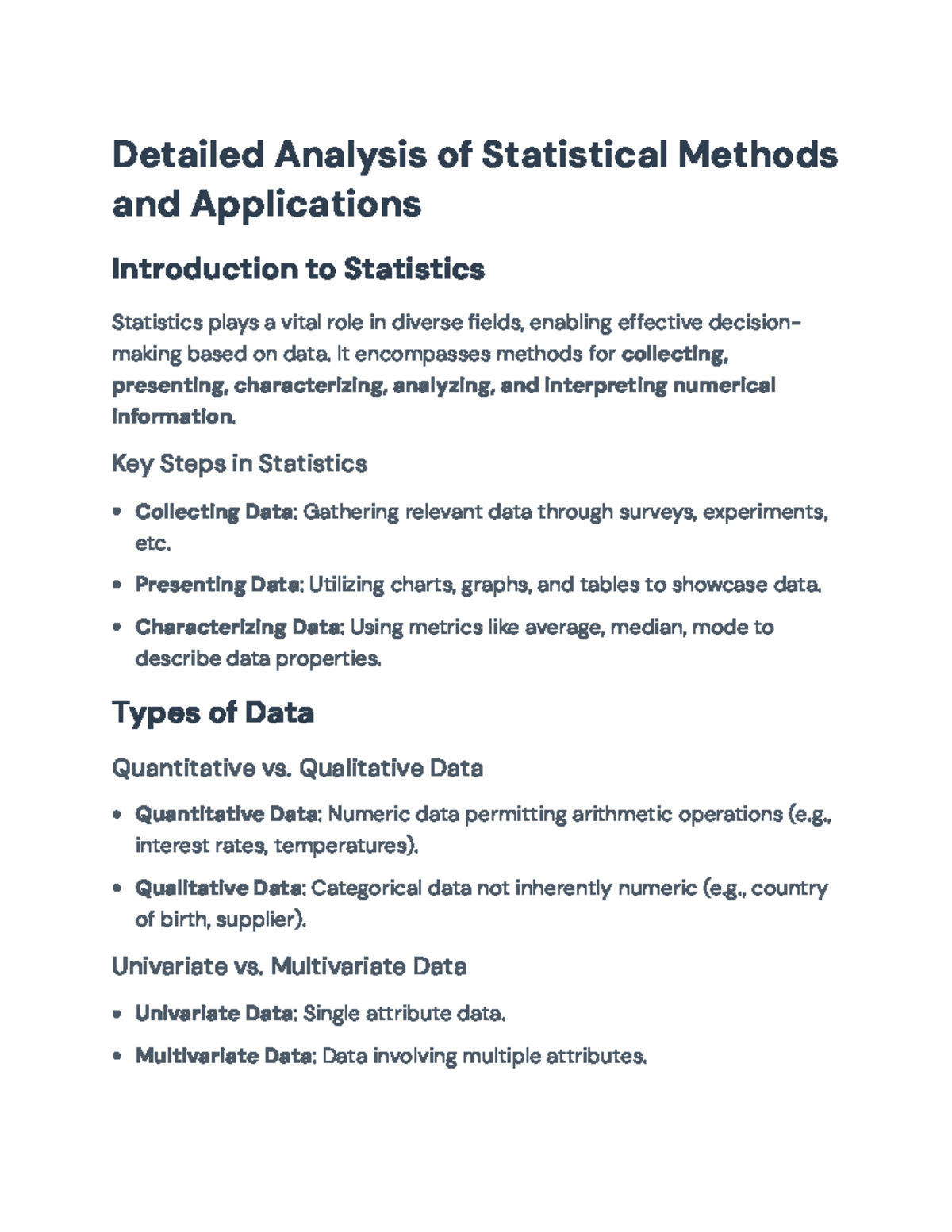 Statistical Methods and Applications: A Comprehensive Overview ...