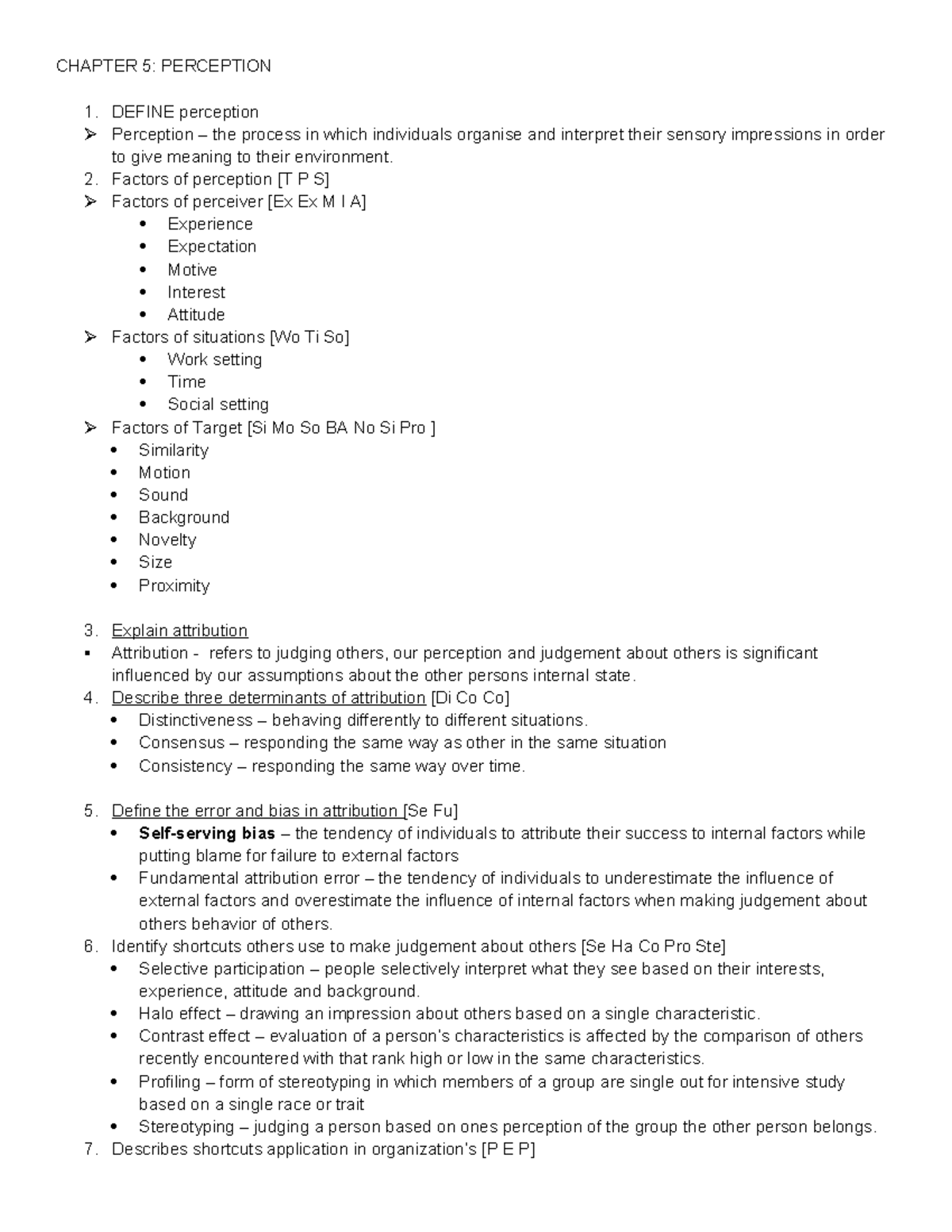 Test 2: Chapter 5 - Perception and Decision Making in Organizational ...