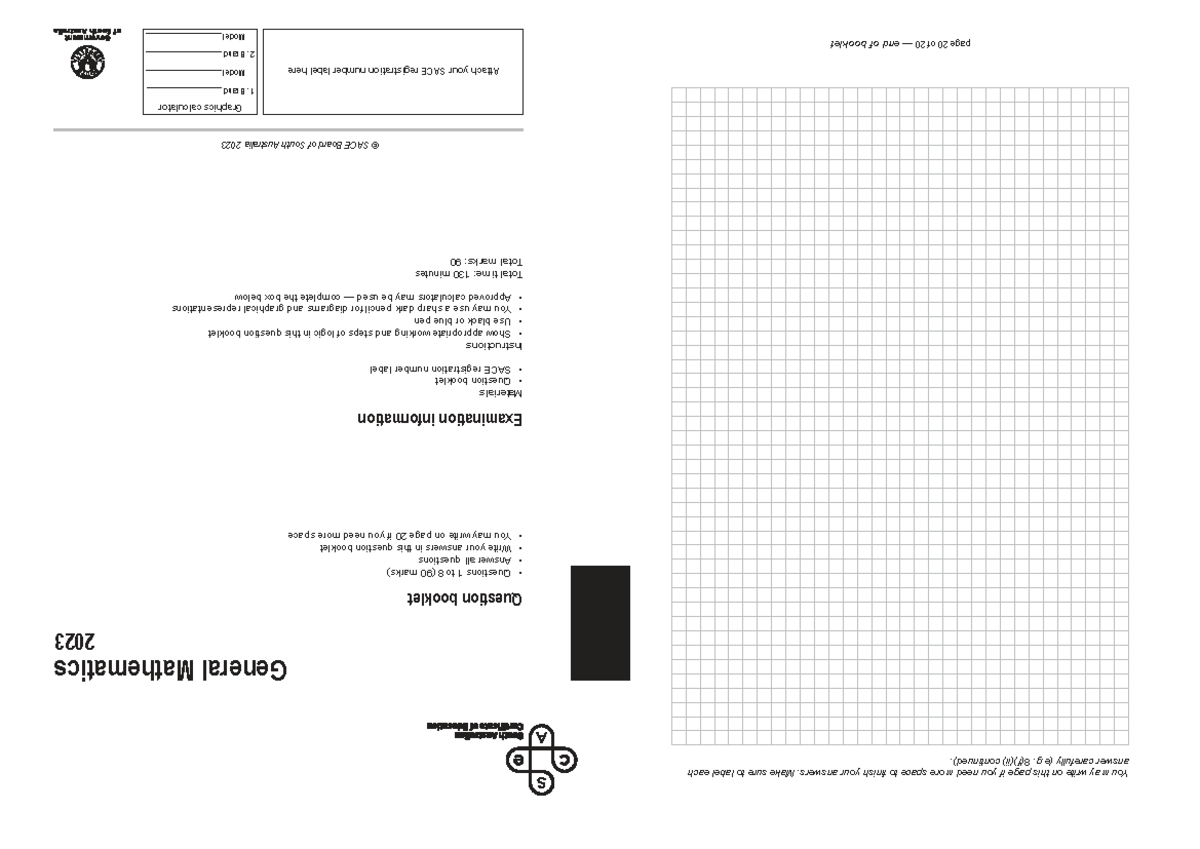 2023 General Mathematics Exam Paper - Complete Question Booklet - Studocu