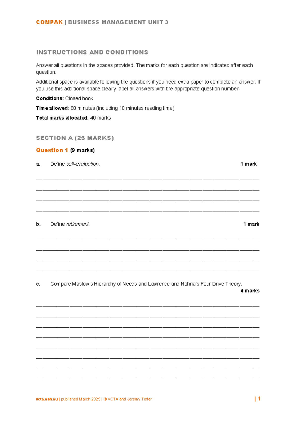COMPAK BUSINESS MANAGEMENT UNIT 3 PRACTICE SAC - HT HOLIDAY HW - Studocu