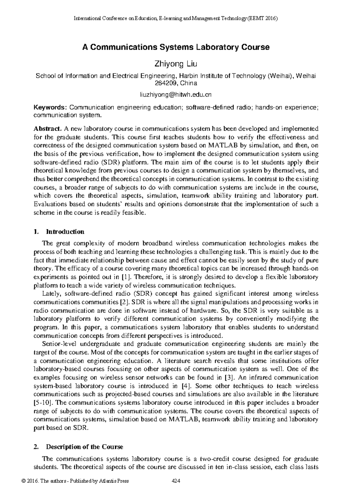 Communications Systems Laboratory Course (EEMT 2016) Overview - Studocu
