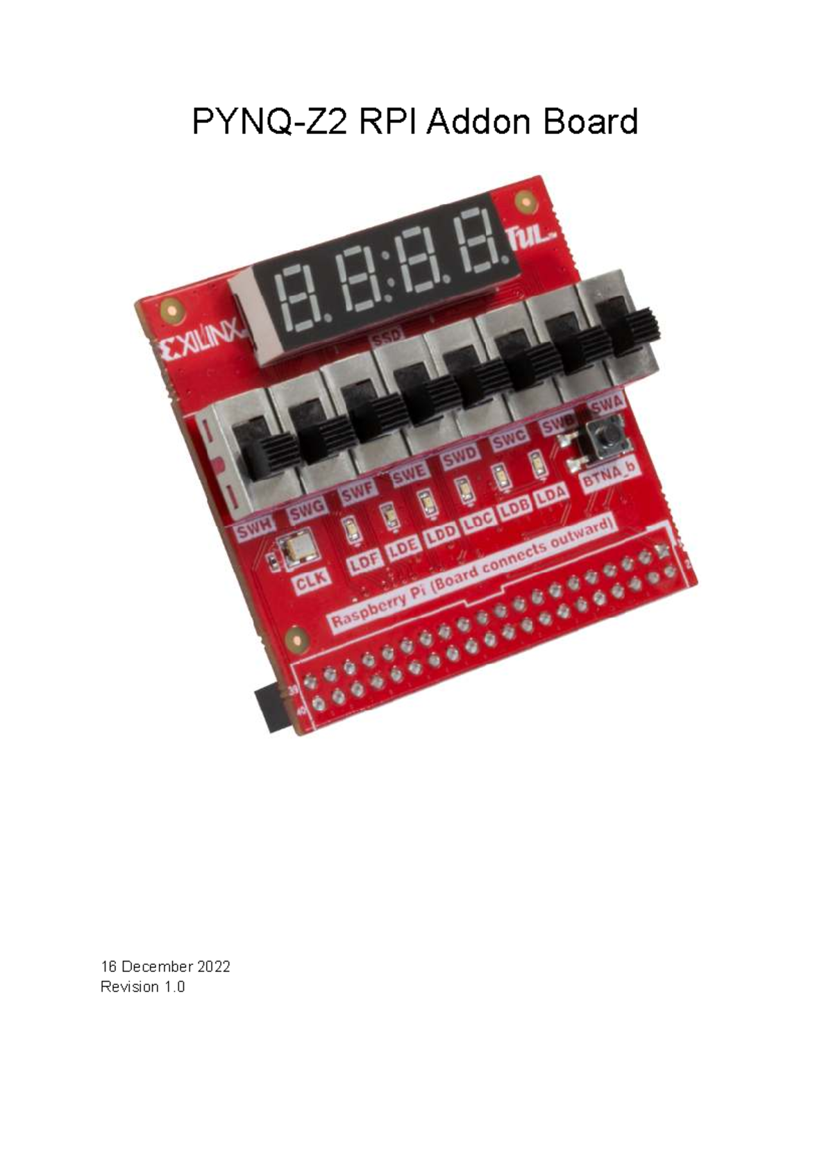 PYNQ-Z2 Addon Board Pinout V1.0: Seven Segment Display Guide - Studeersnel