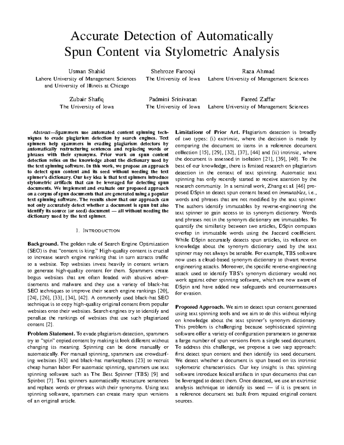 ICDM2017: Detecting Automatically Spun Content Using Stylometric ...