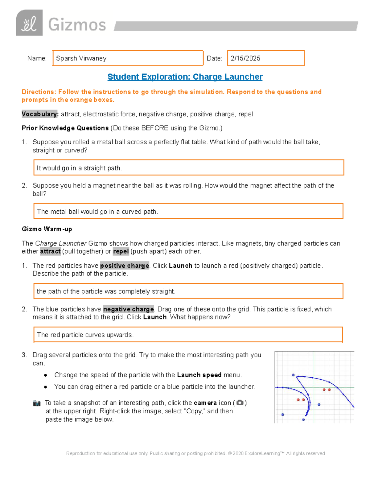 Charge launcher SE: Exploring electrostatic forces and particle paths ...