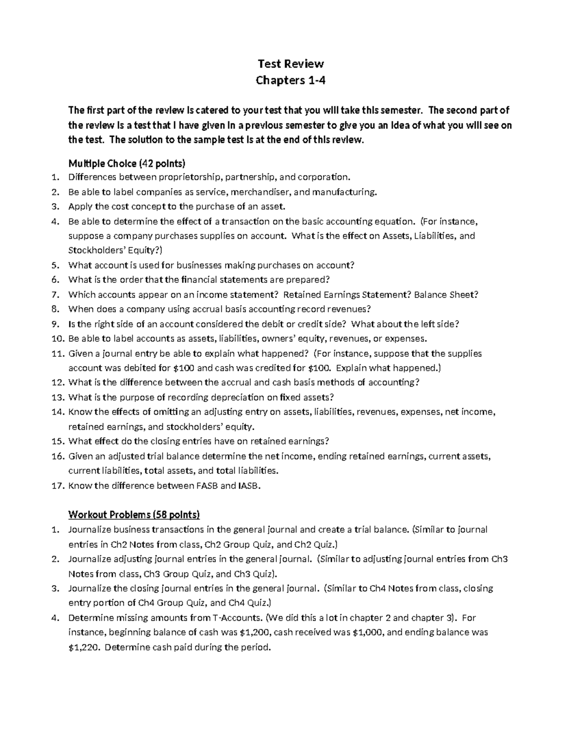 Test Review Ch1-41 - Test Review Chapters 1- The first part of the ...