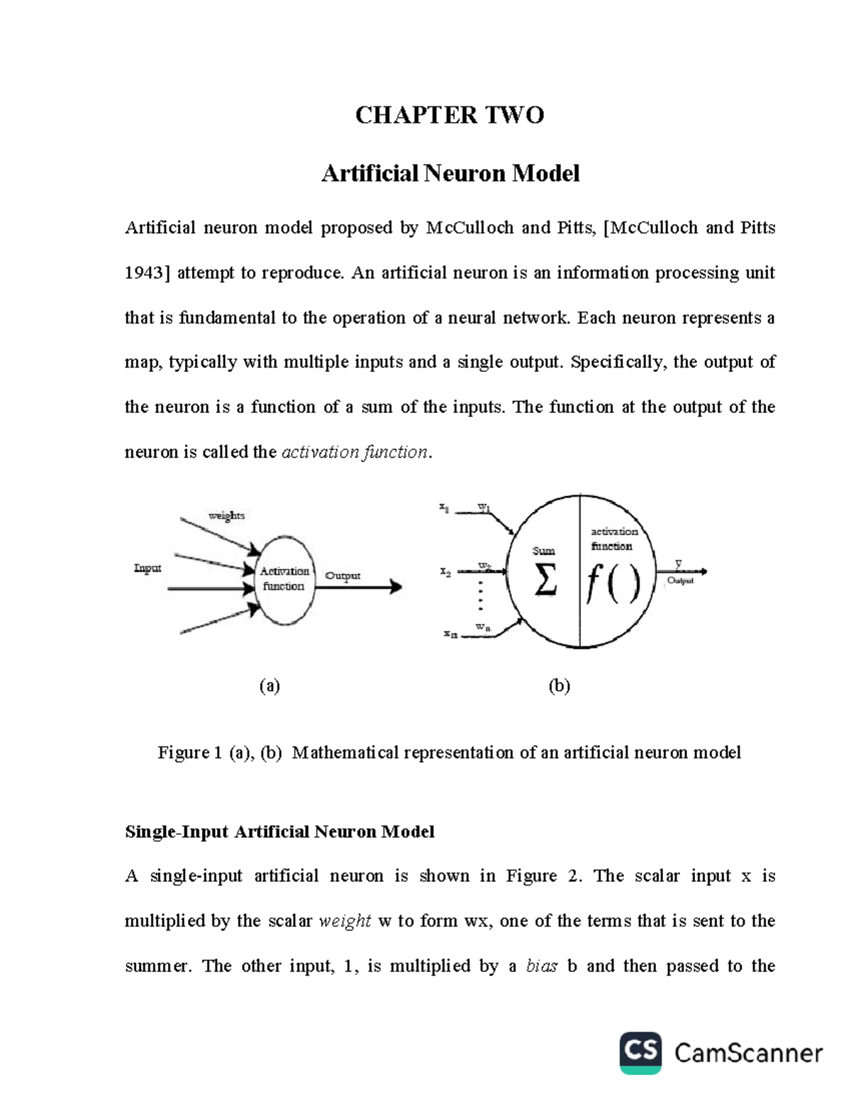 C-02 Chapter 2: Artificial Neuron Model and Activation Functions - Studocu
