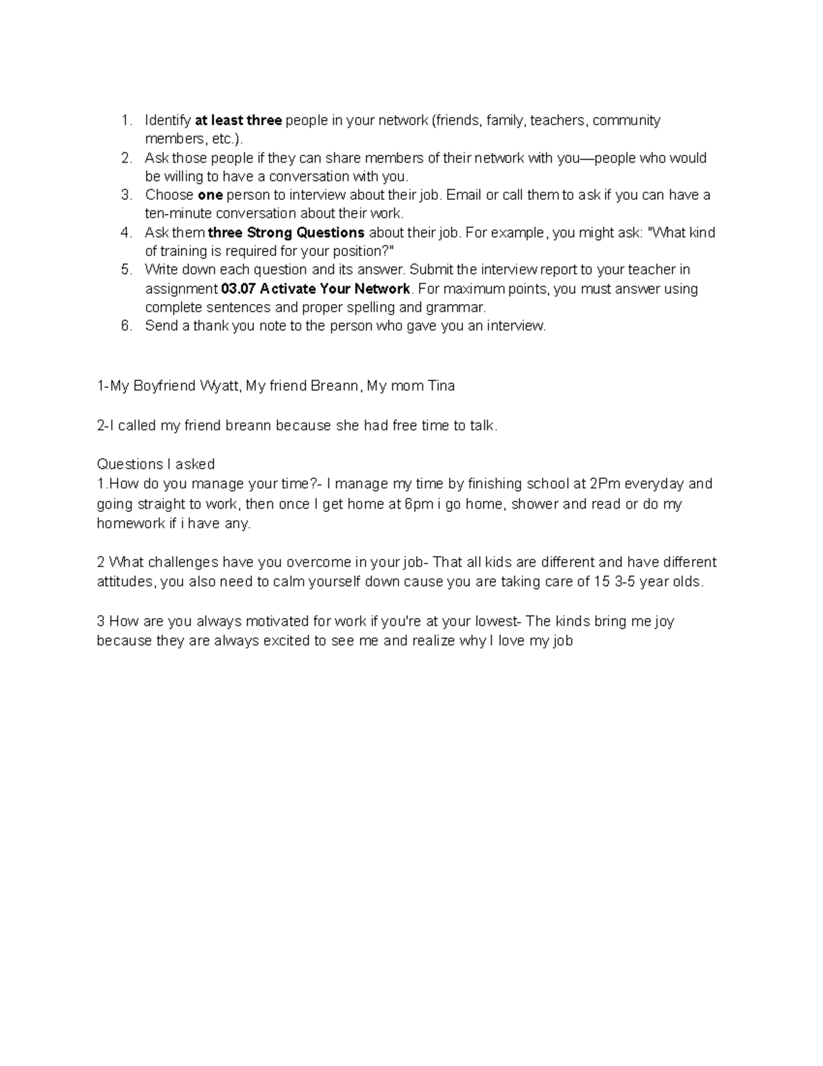 03.07 Interview Report: Activating Your Network for Career Insights ...