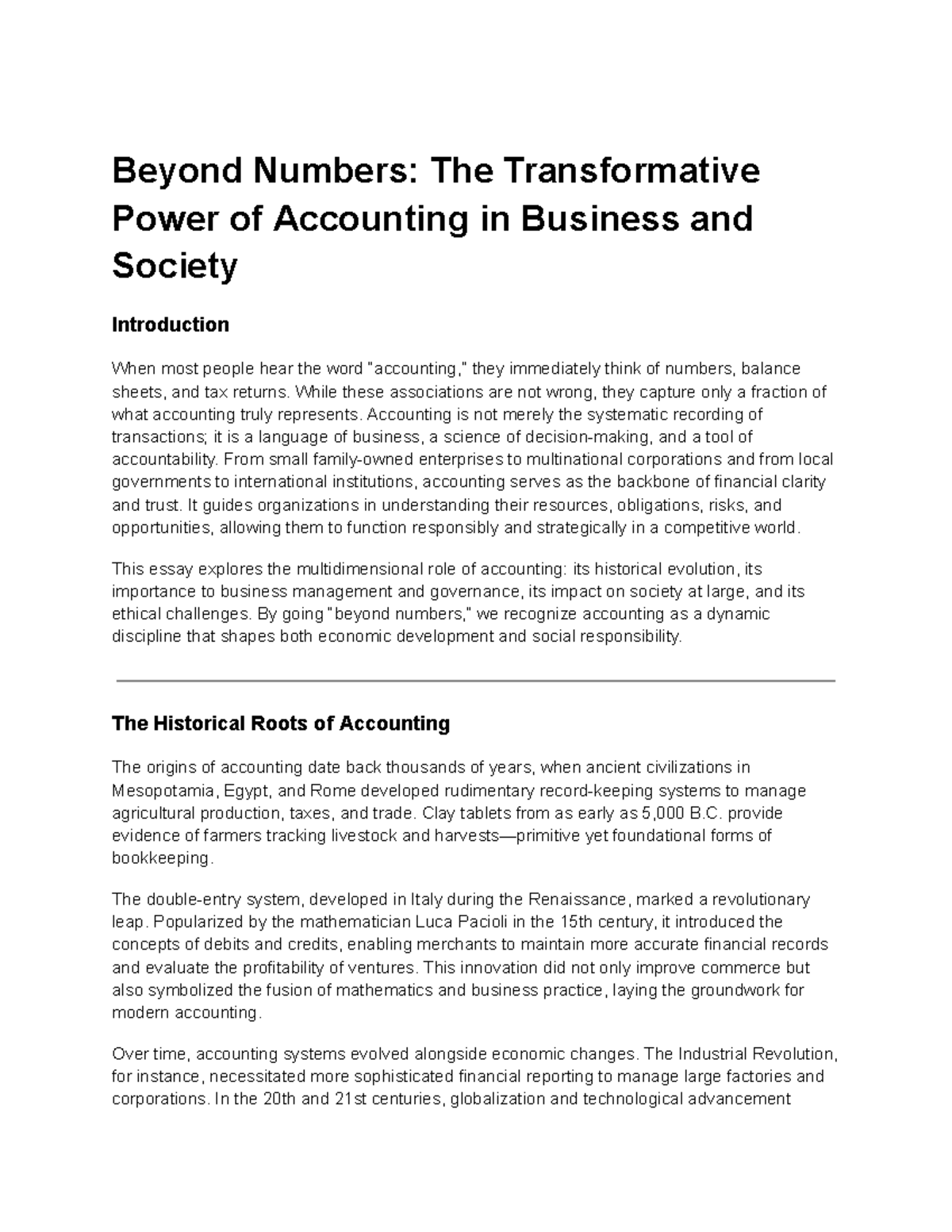 ACC 101: The Transformative Role of Accounting in Business & Society ...