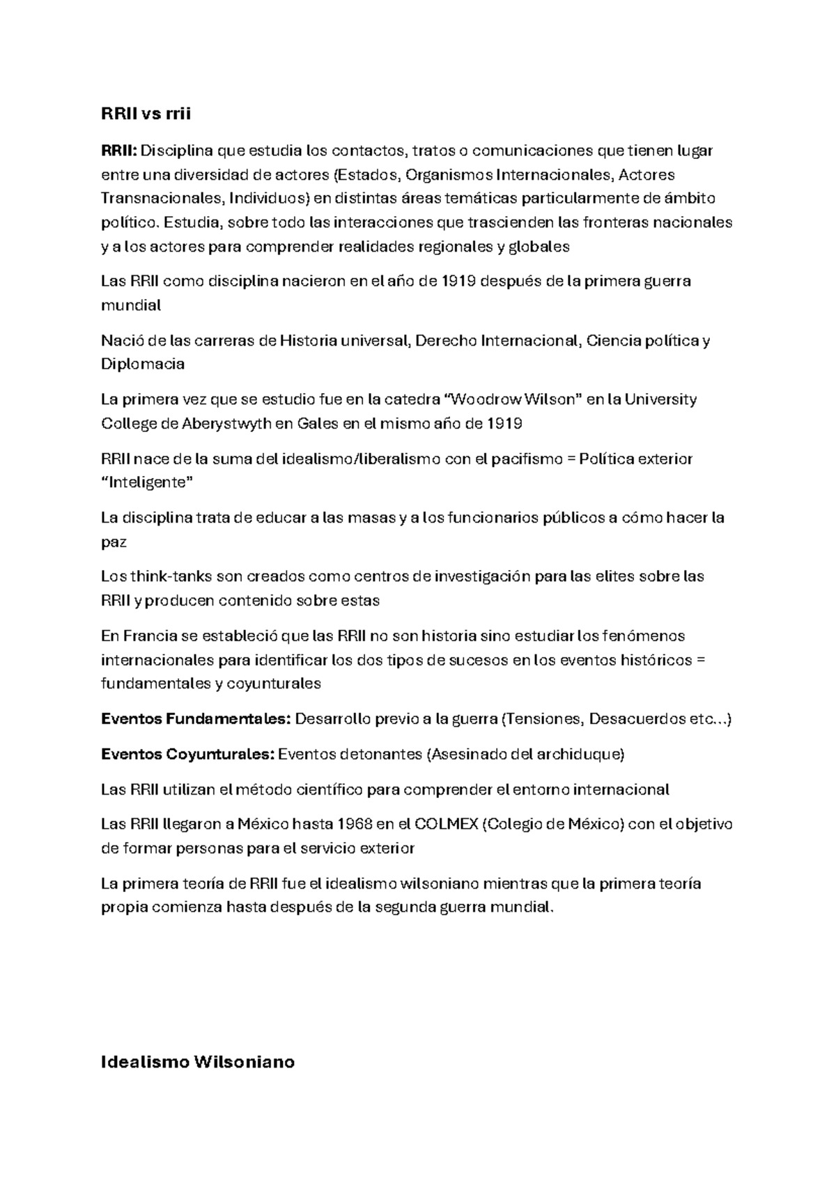 Final Exam Notes: RRII - Introducción a las Relaciones Internacionales ...