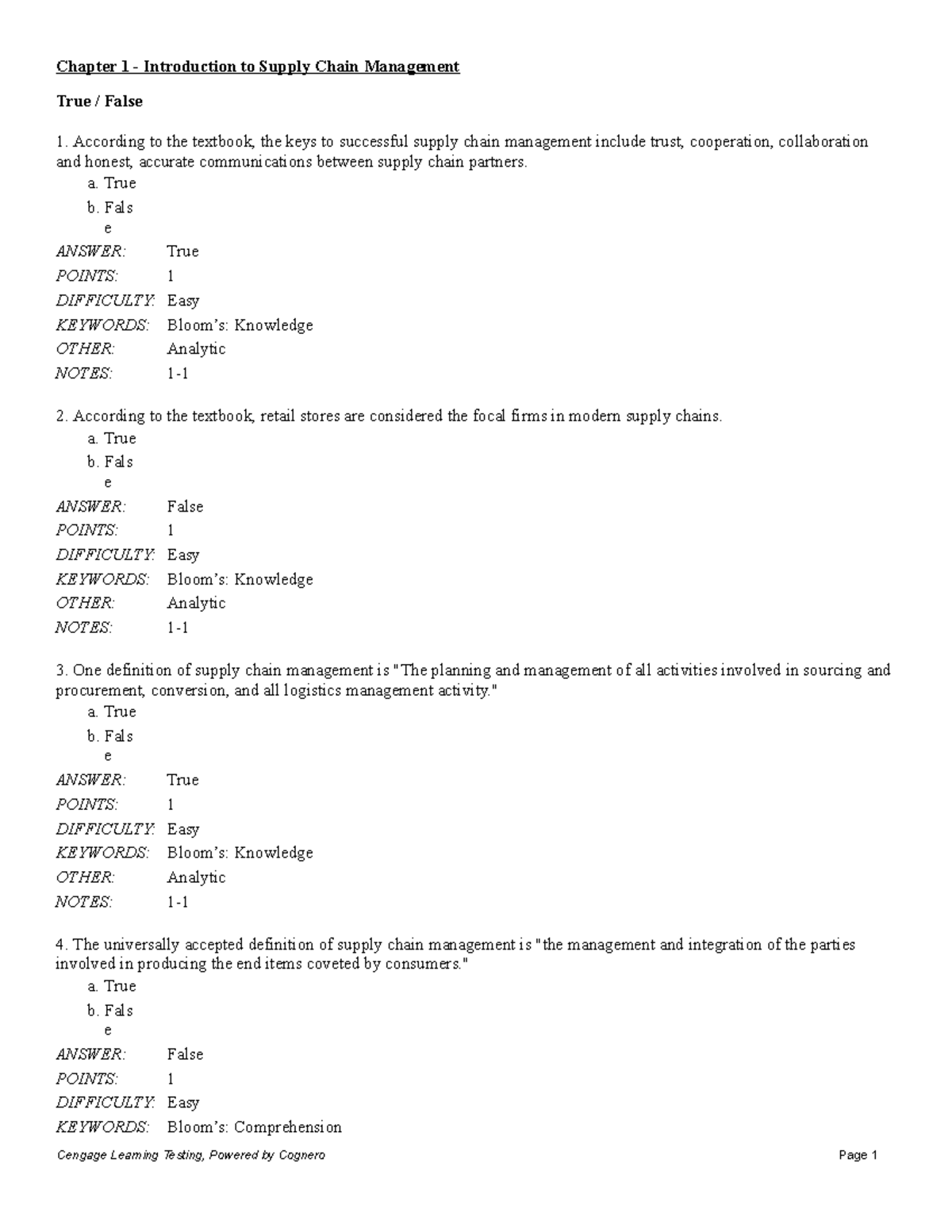 Chapter 1 Quiz on Supply Chain Management Concepts (SCM101) - Studocu