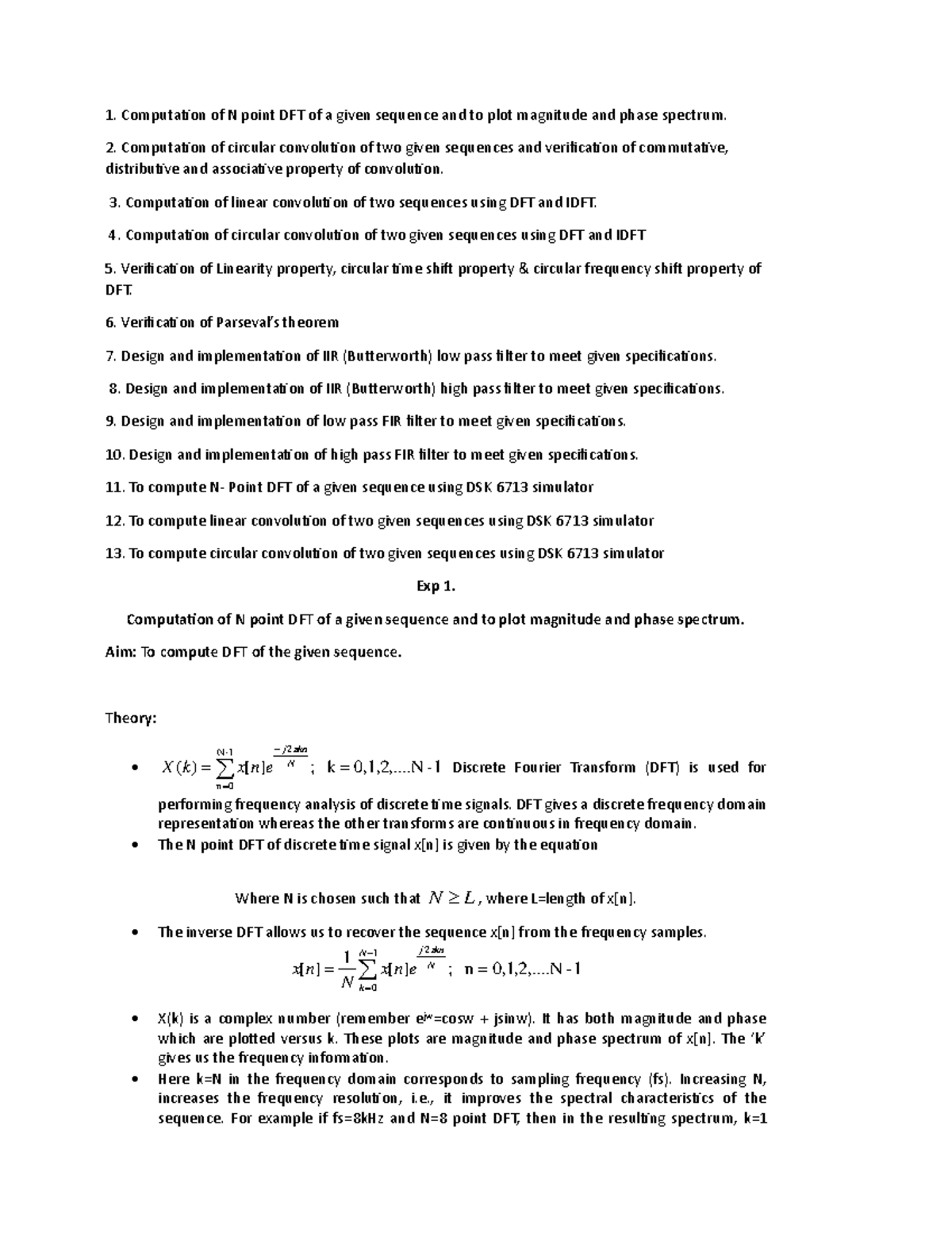 File name - Digital communications - ####### 1. Computation of N point ...