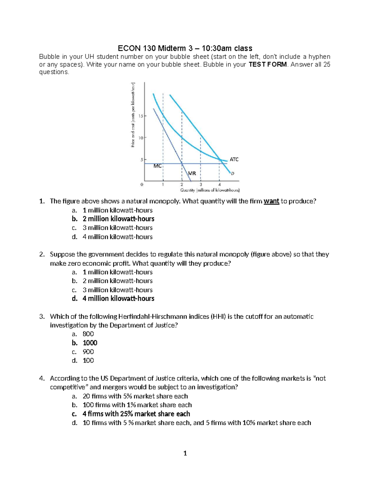 ECON 130 Midterm 3 Review Questions for 10:30am Class - ECON 130 ...