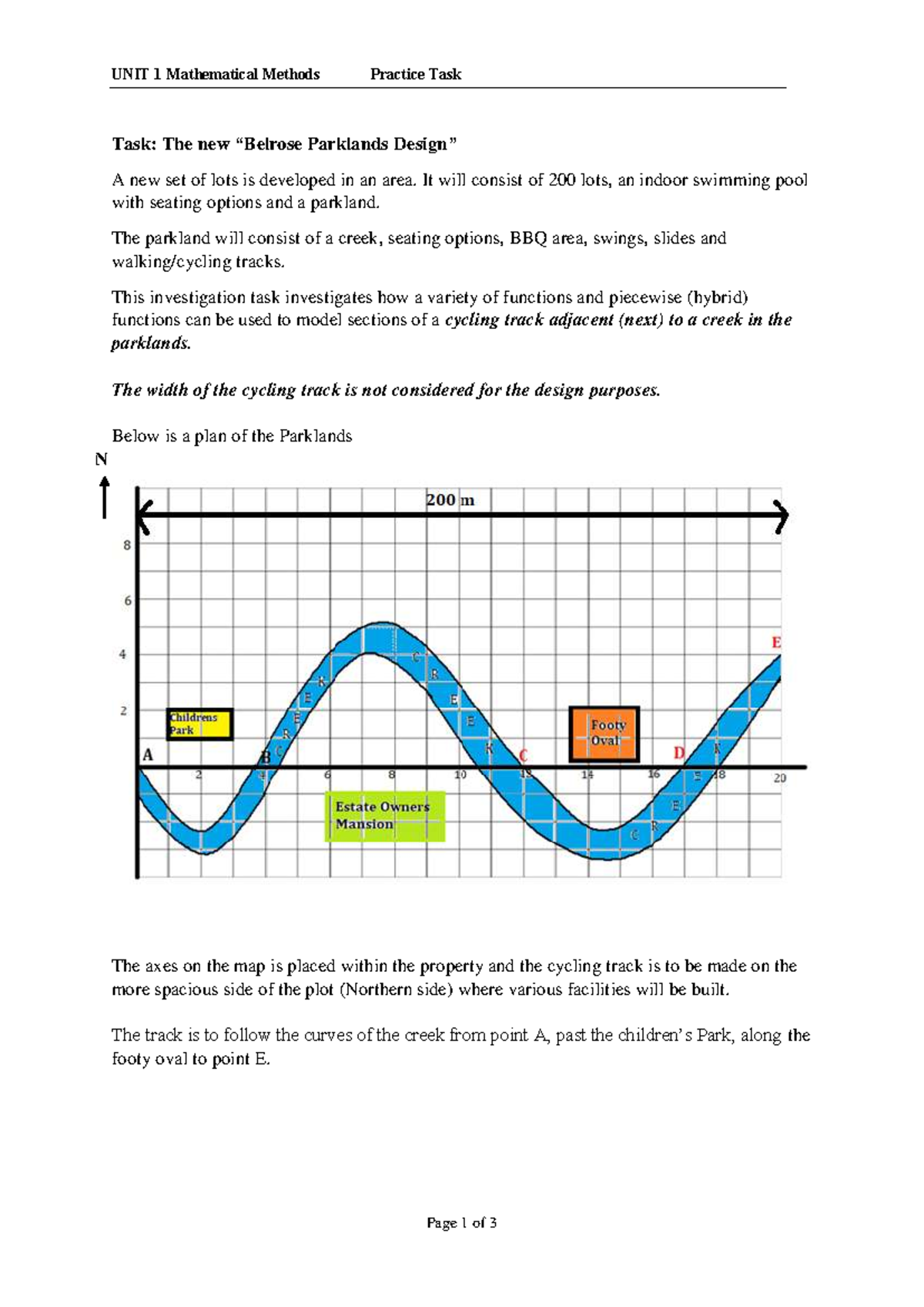 Unit 1 Practice SAC - UNIT 1 Mathematical Methods Practice Task Page 1 ...