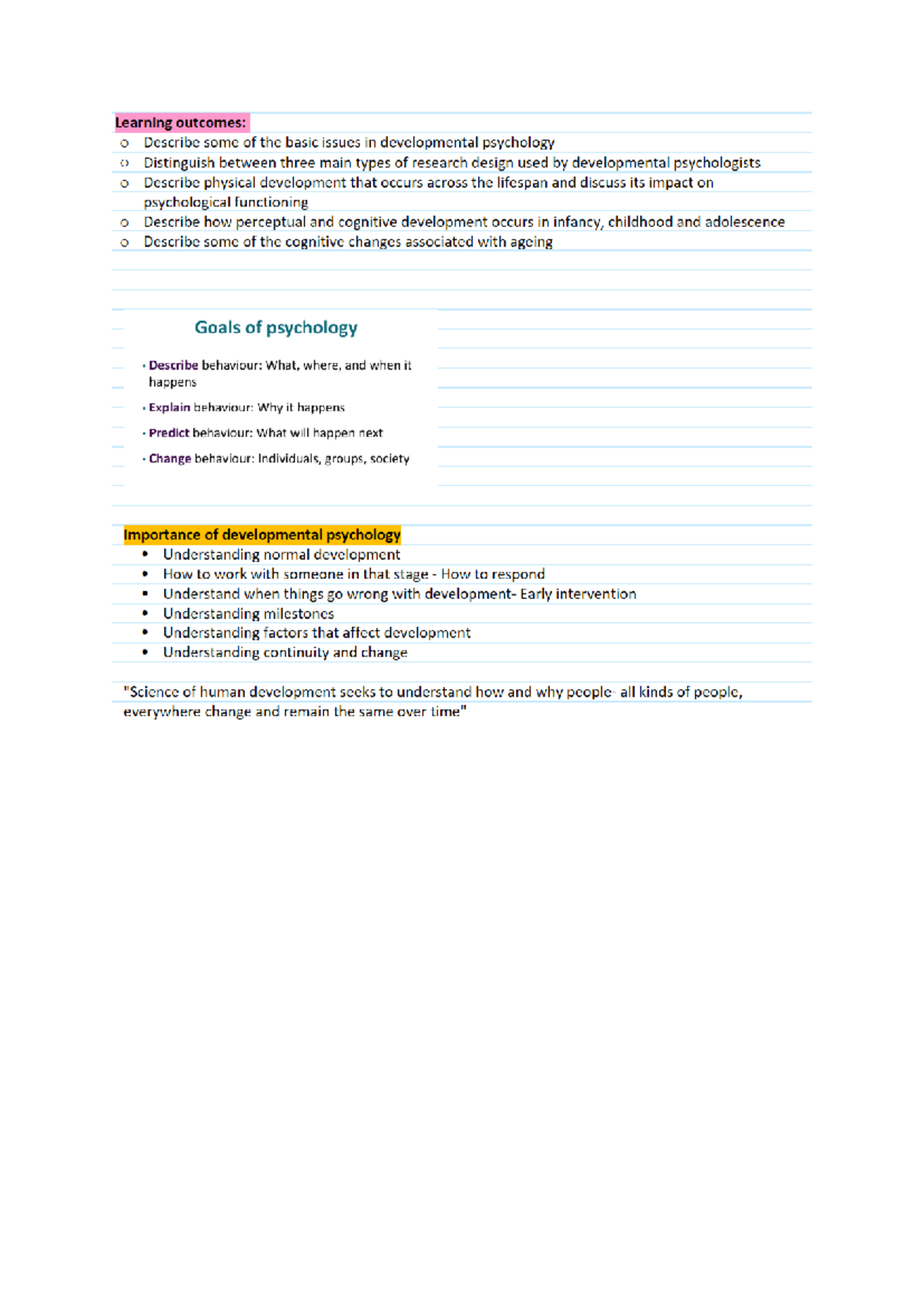 Developmental Psychology Overview: Key Issues & Research Designs - Studocu