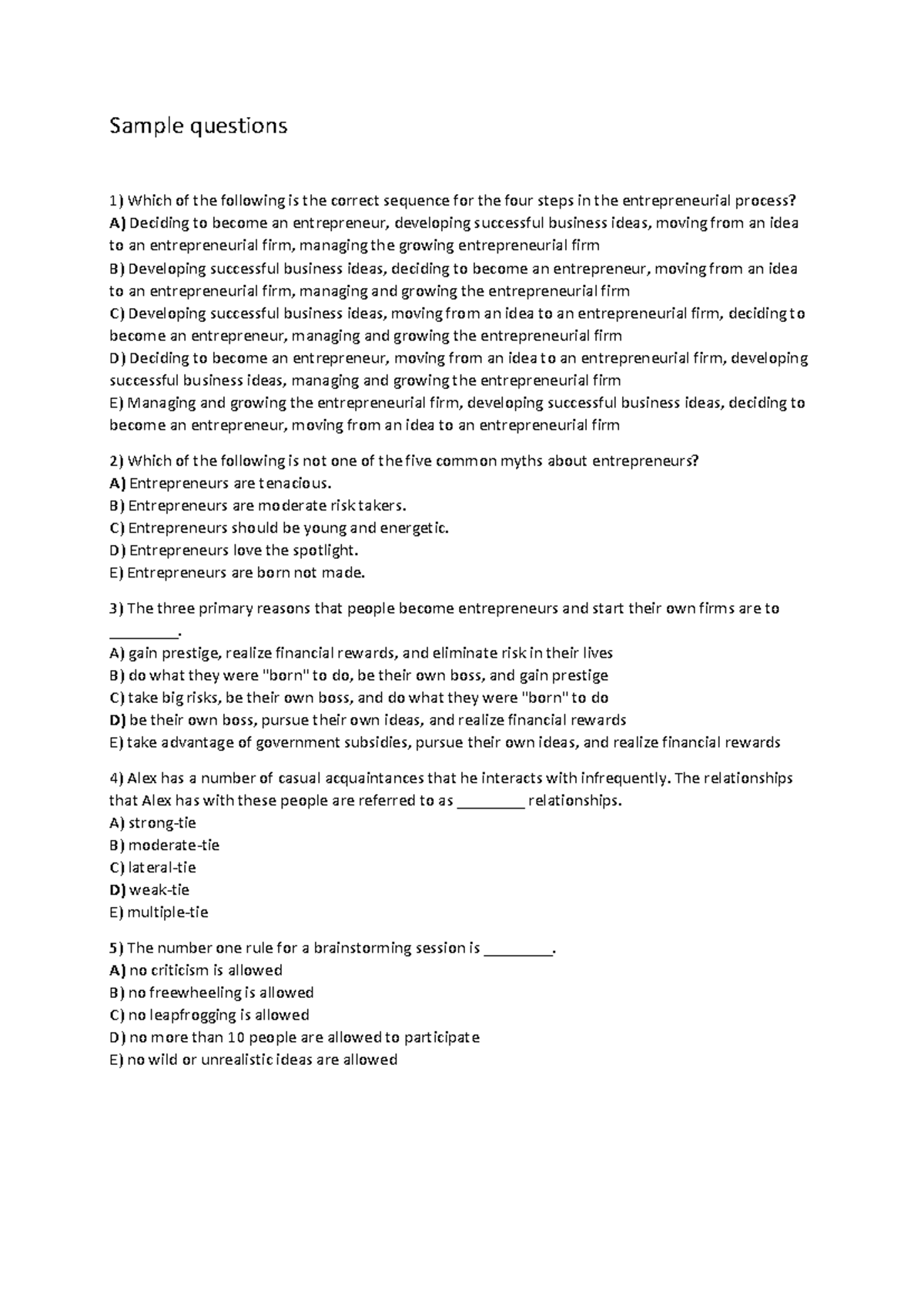 EBP 25/26 Final Exam Sample Questions and Answers - Studocu