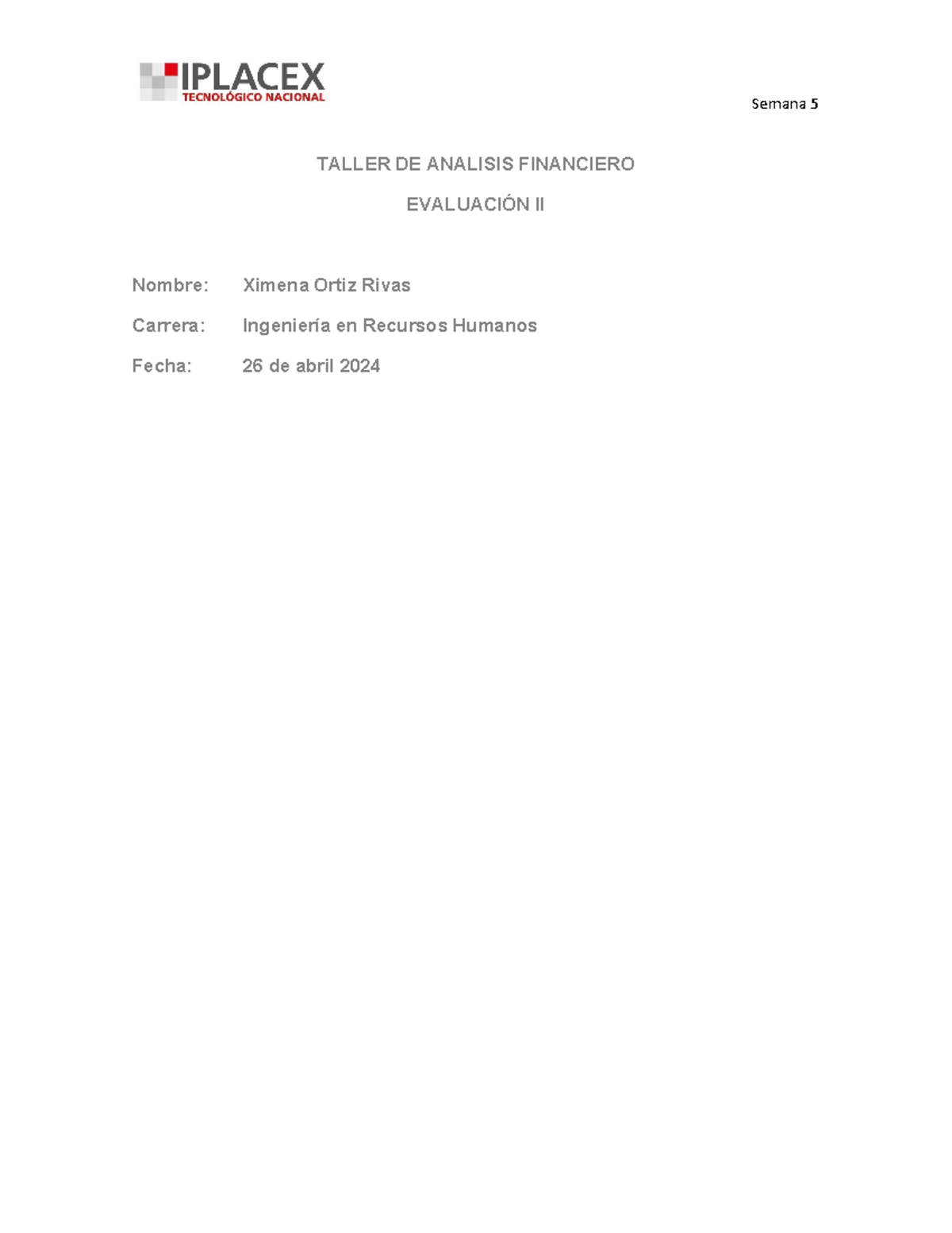 Evaluación+II+ Analisis+ Financiero - TALLER DE ANALISIS FINANCIERO ...