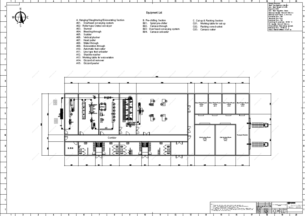 1000BPH Slaughter Line General Layout - Corridor A04 M A A A A A A A15 ...