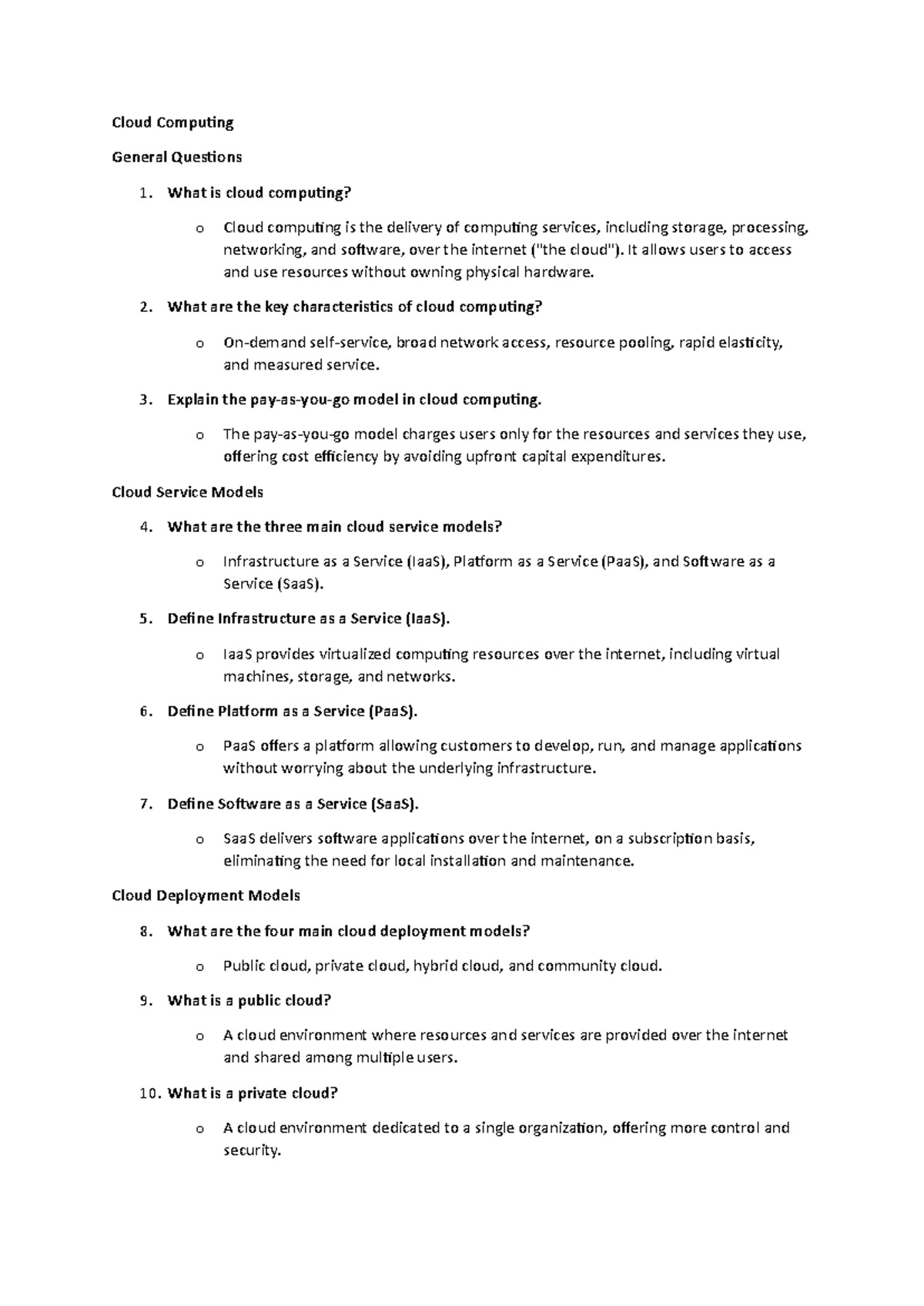 Cloud Computing - study material - Cloud Computing General Questions 1 ...