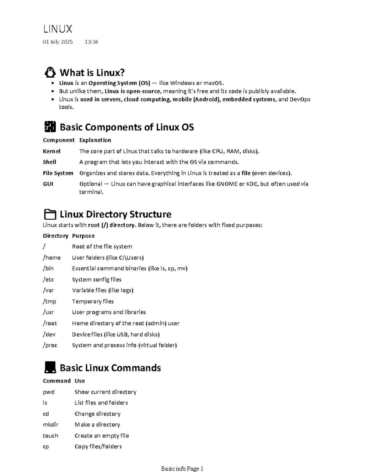 LINUX 01: Comprehensive Guide to Linux OS and Commands - Studocu