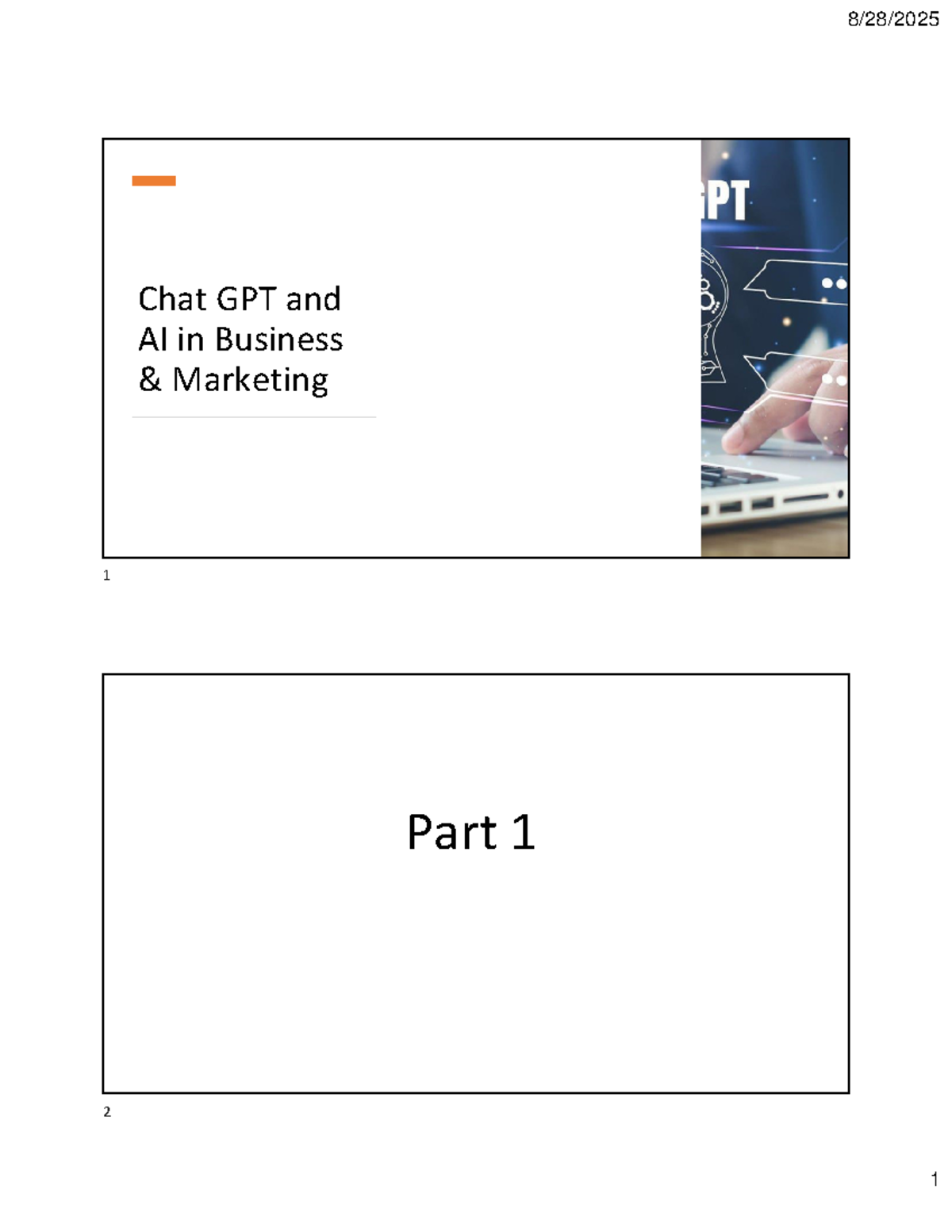 ChatGPT and AI Applications in Business Marketing Strategies 1 - Studocu