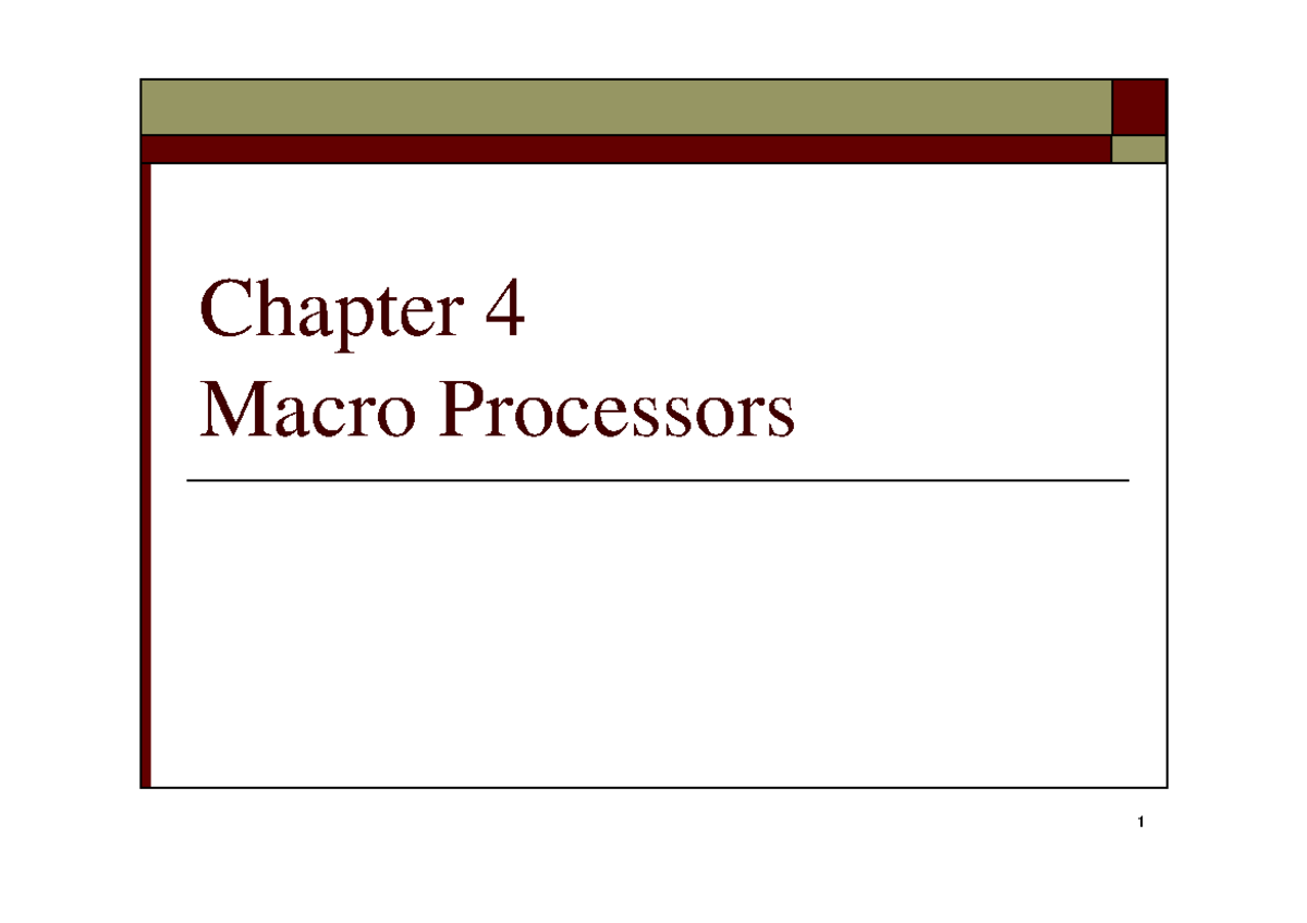 C4A Macro Processors - Chapter 4 Overview and Functions - Studocu