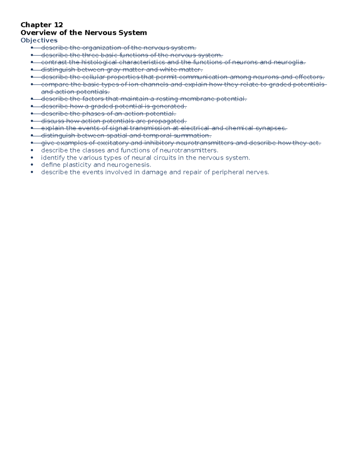 Ch 12: Overview of the Nervous System - Key Concepts and Functions ...