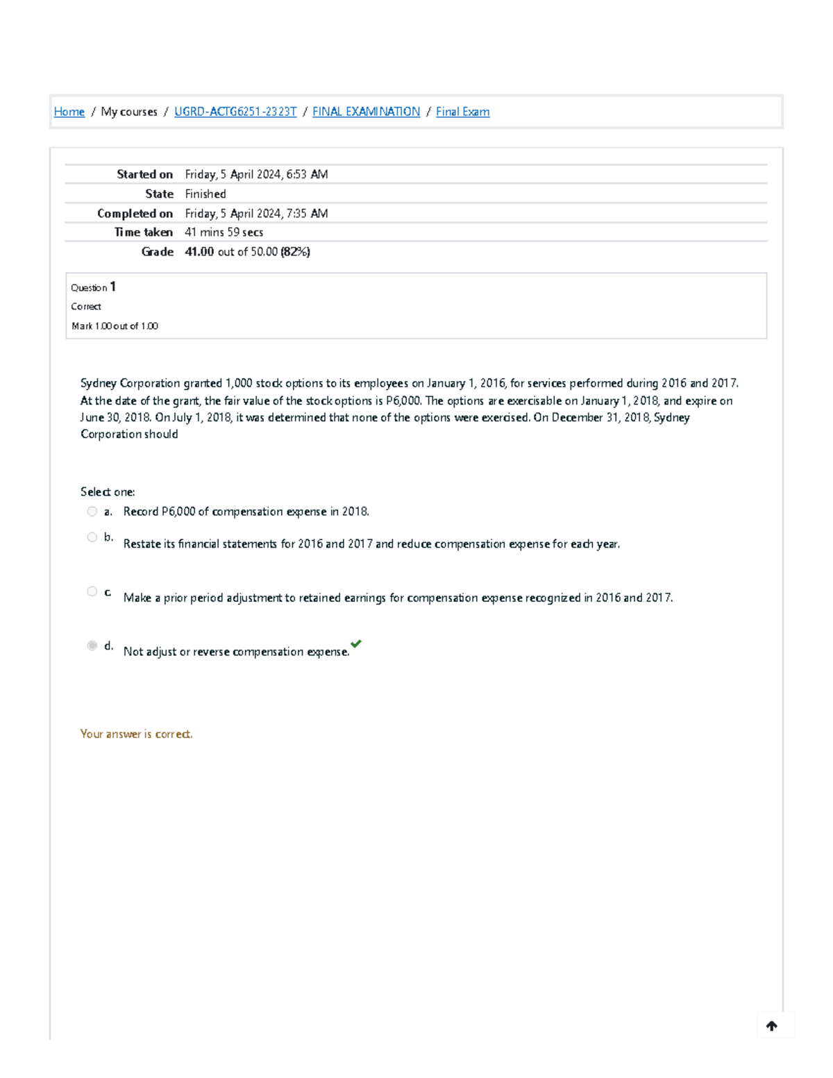 Intermediate Accounting 2: Final Exam Review and Solutions - Studocu