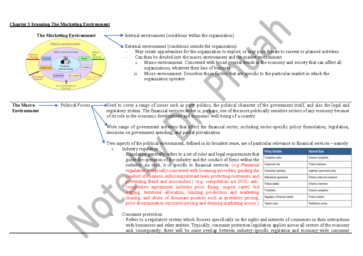 Chapter 3: Analyzing the Marketing Environment Factors - Studocu