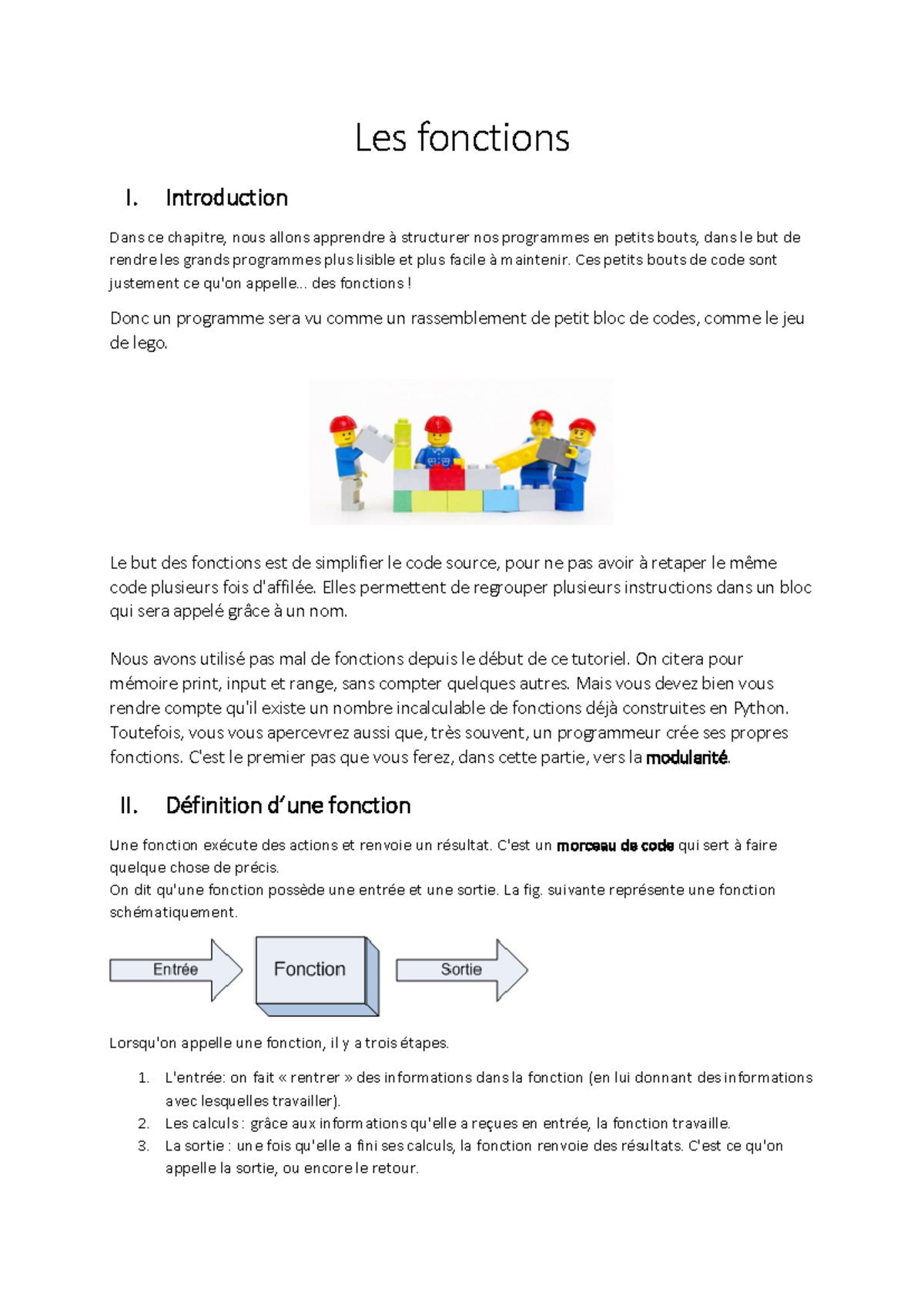 Algorithme et Programmation: Introduction aux Fonctions en Python - Studocu