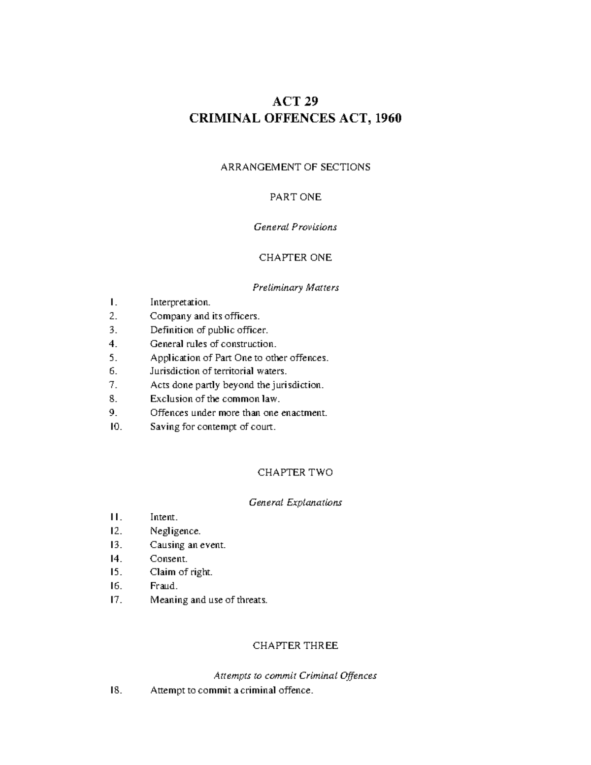 ACT 29: Criminal Offences Act - Comprehensive Notes and Sections ...
