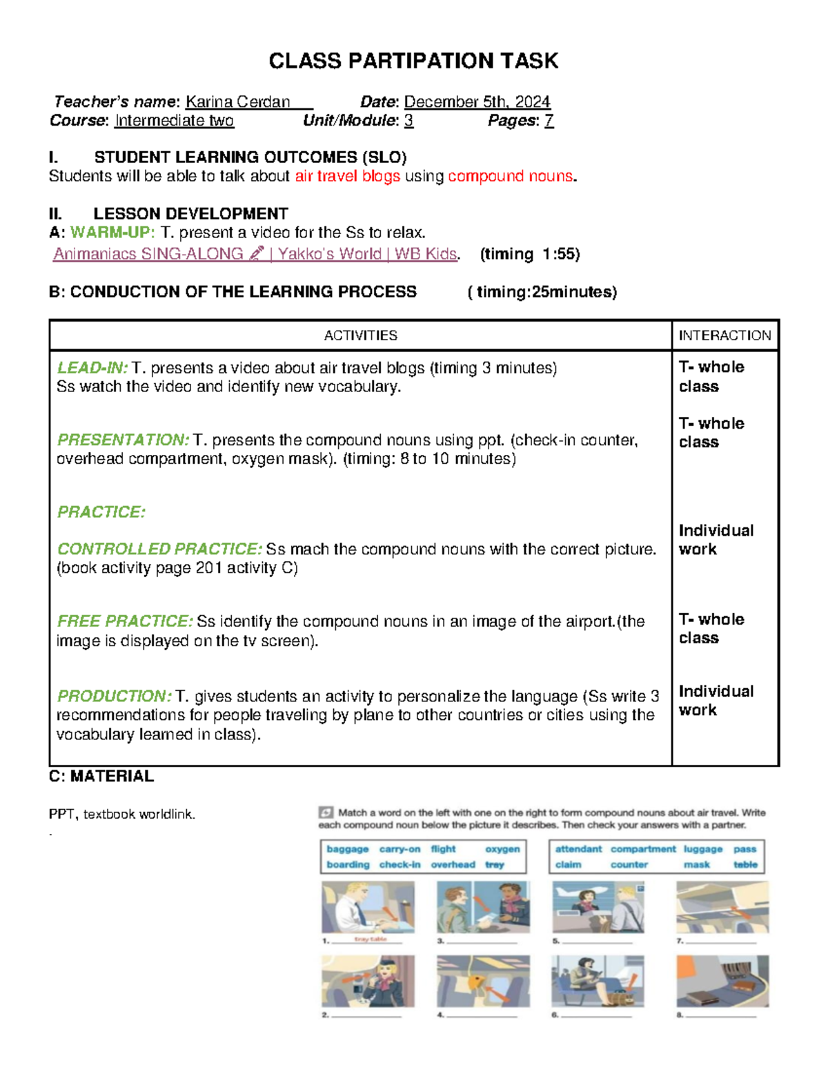 Class Partipation TASK MET Three official - CLASS PARTIPATION TASK ...
