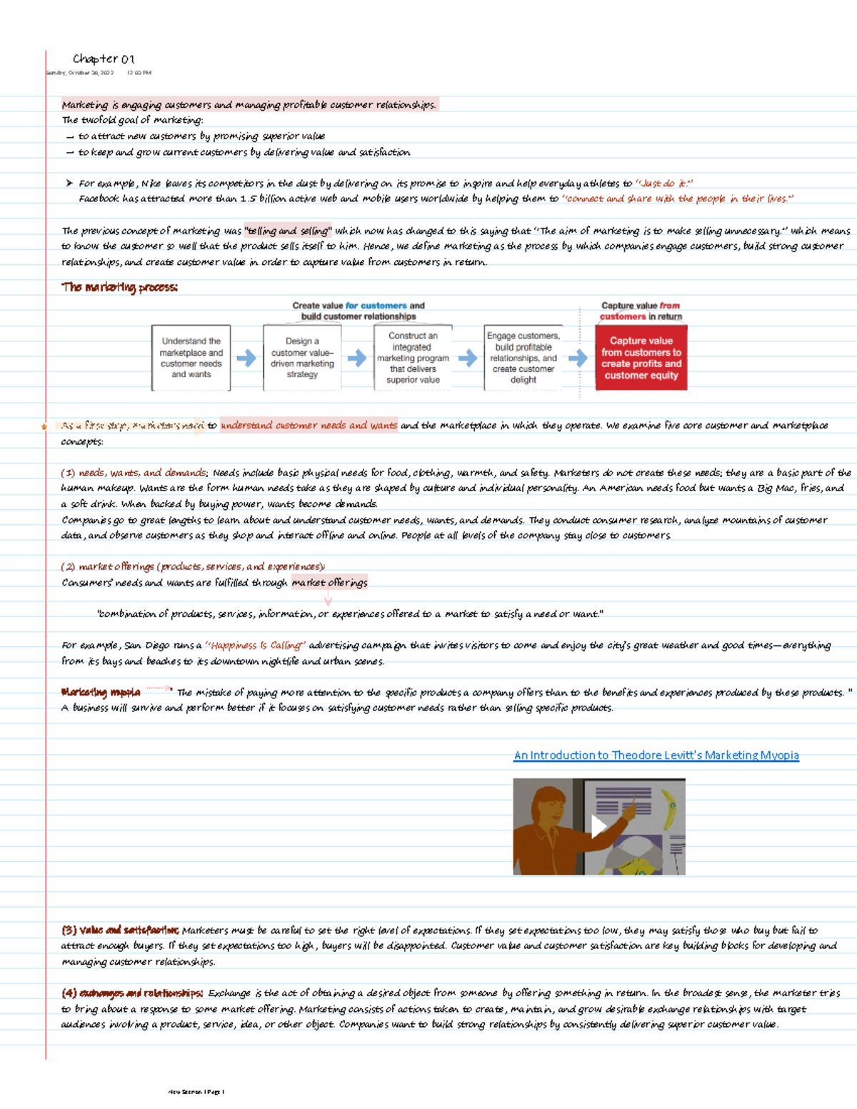 Marketing Concepts and Processes - Chapter 01 (MKT 101) - Studocu