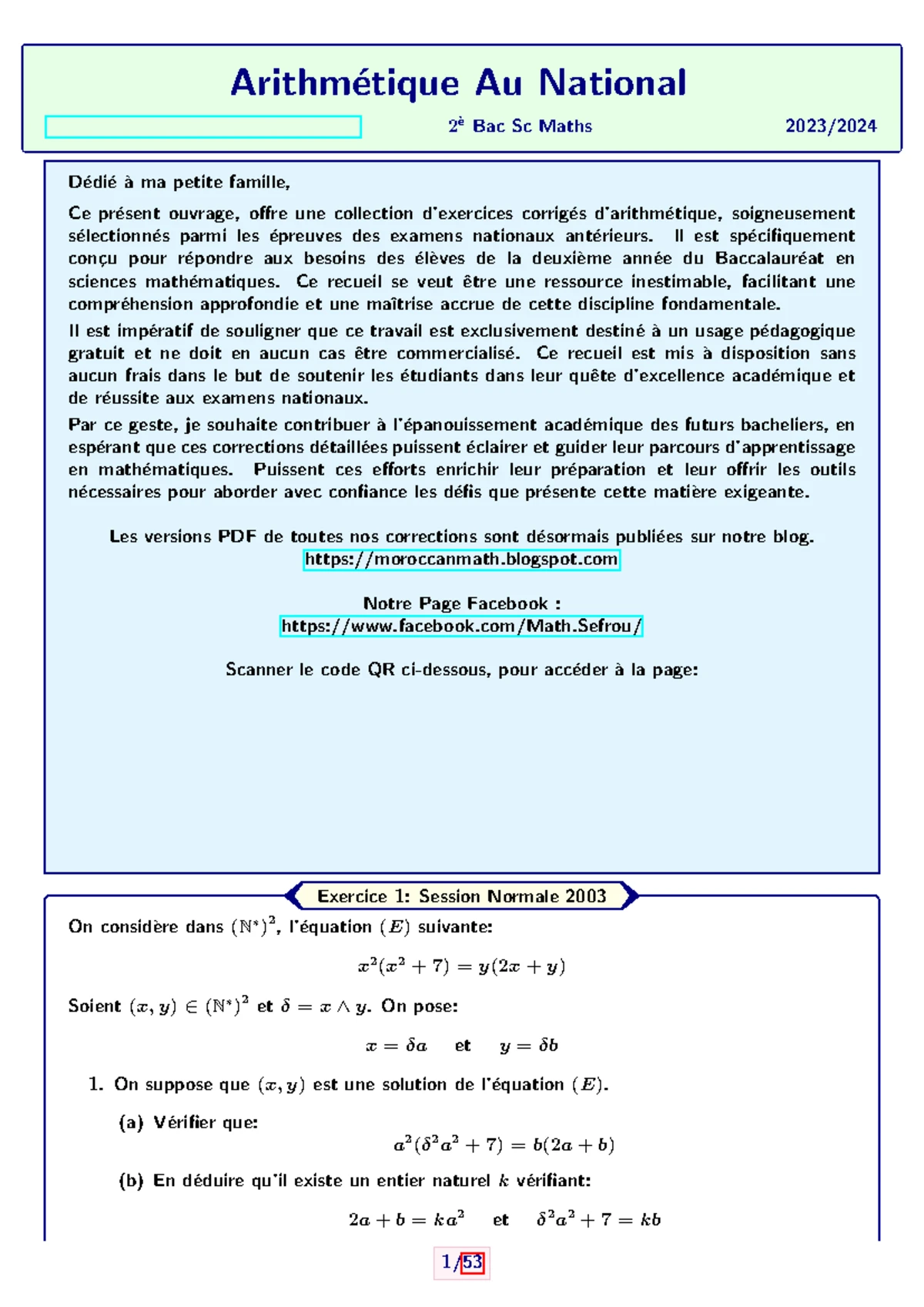 Examen National Mathématiques Sciences et Technologies 2024 - Sujet 4 ...