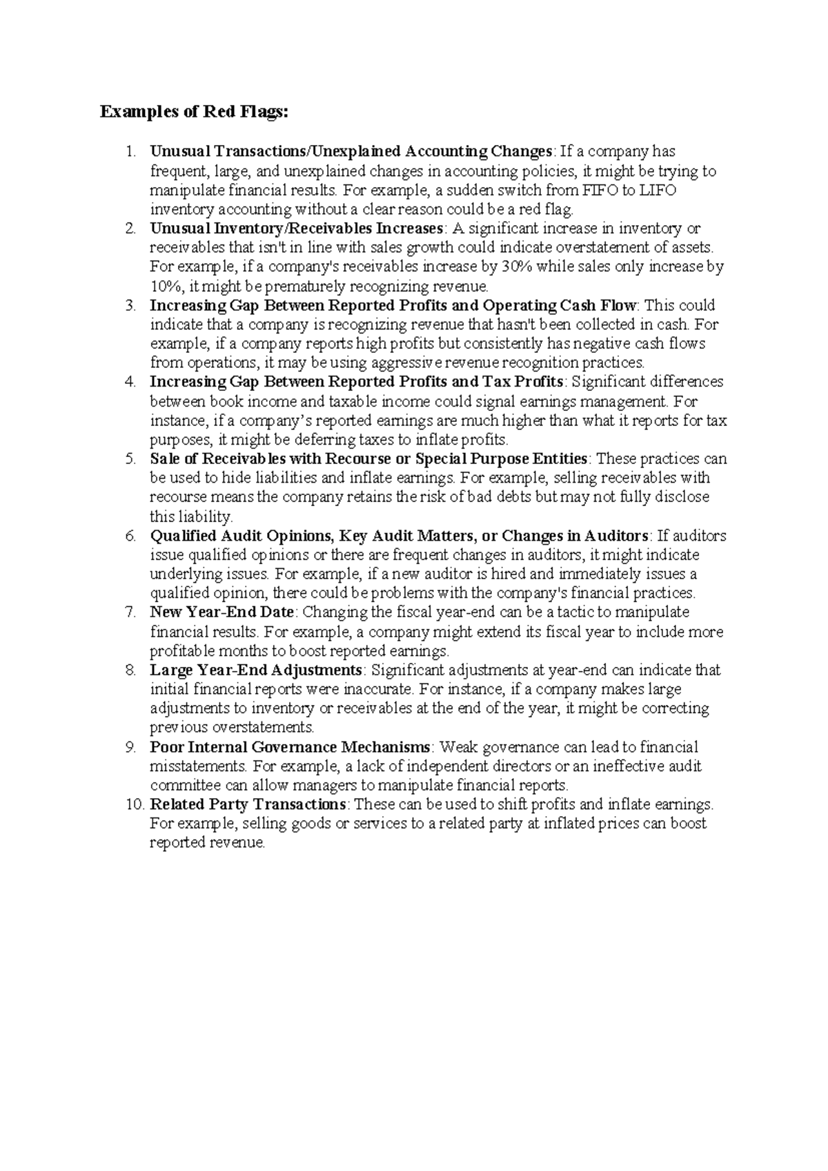 Identifying Financial Red Flags: Key Indicators and Examples - Studeersnel