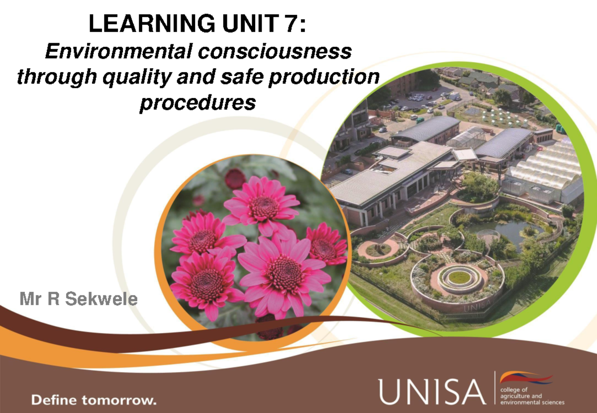 Learning Unit 7: Environmental Consciousness in Production - Studocu