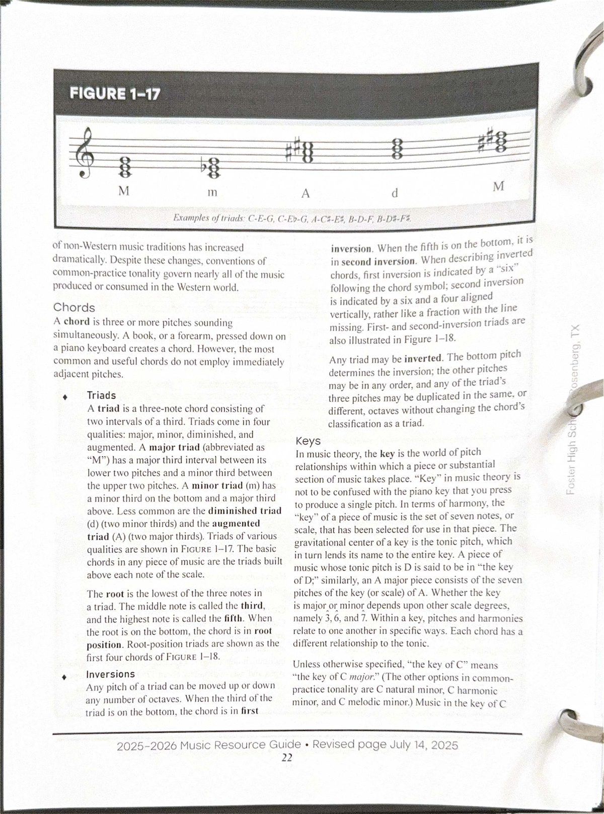 Final Exam Study Guide for ABC123: Understanding Triads and Harmony ...
